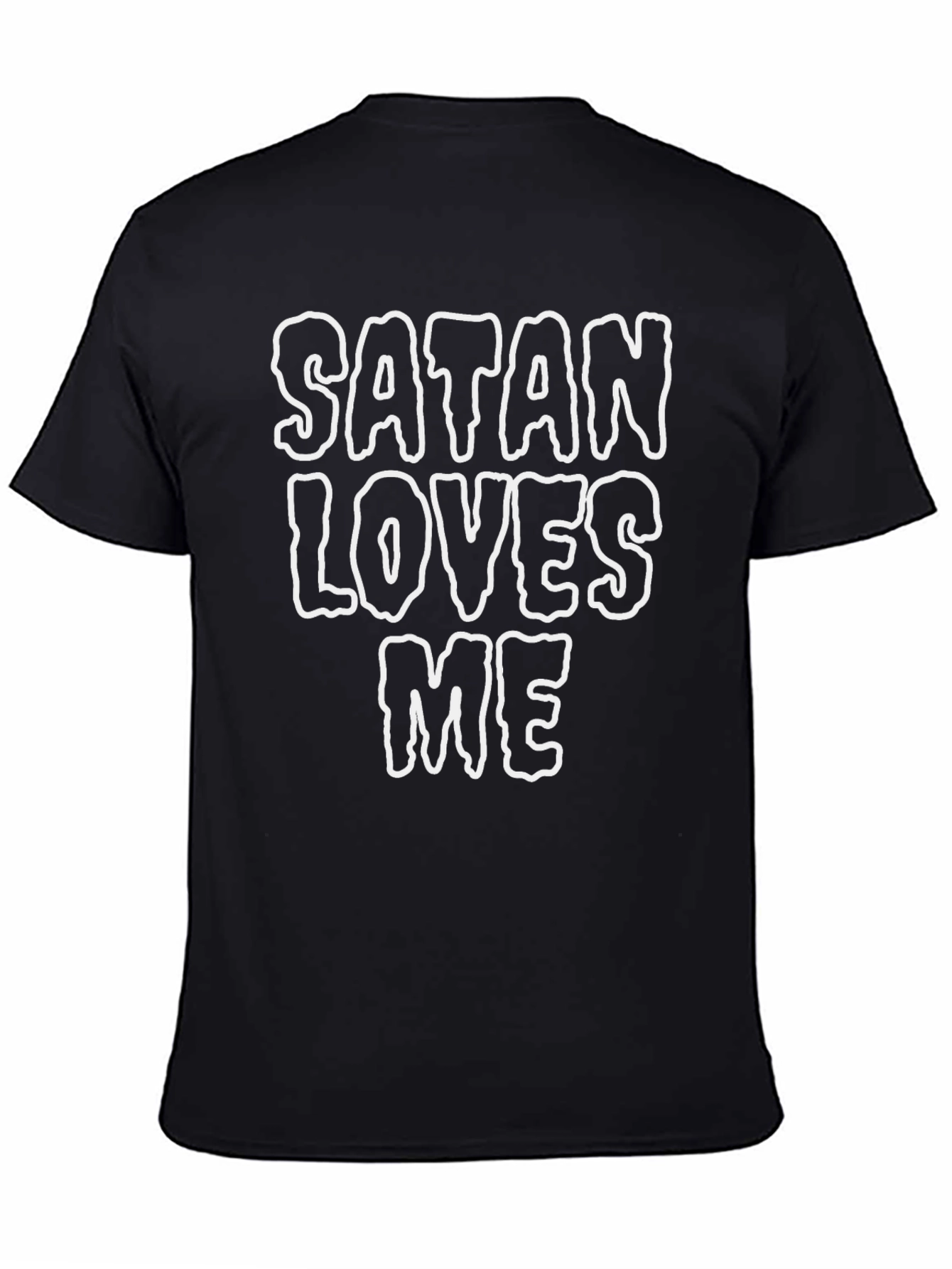 Satan Loves Me Graphic Tee - Black Cotton T-Shirt
