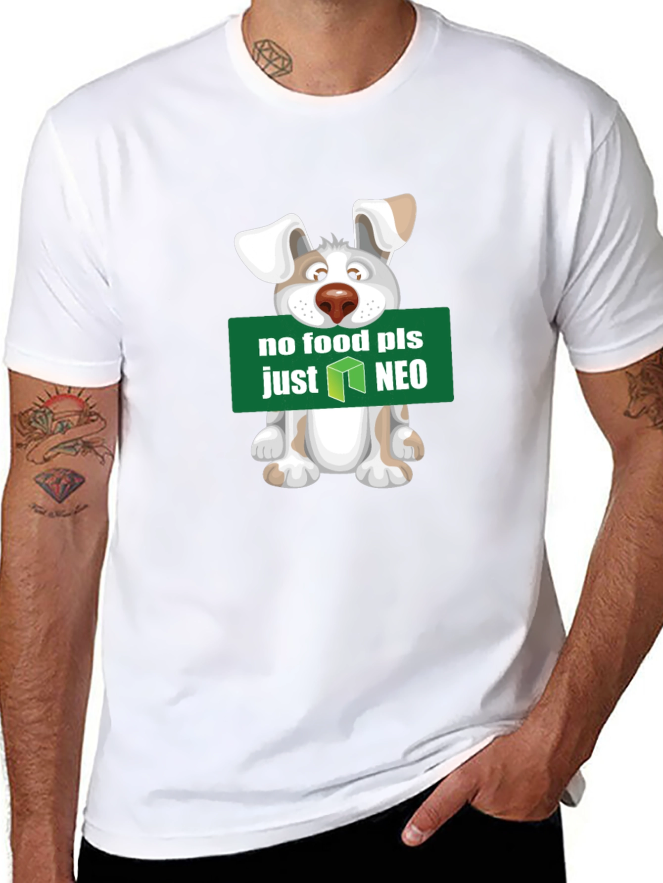 No Food Just NEO T-Shirt - Cute Dog Design