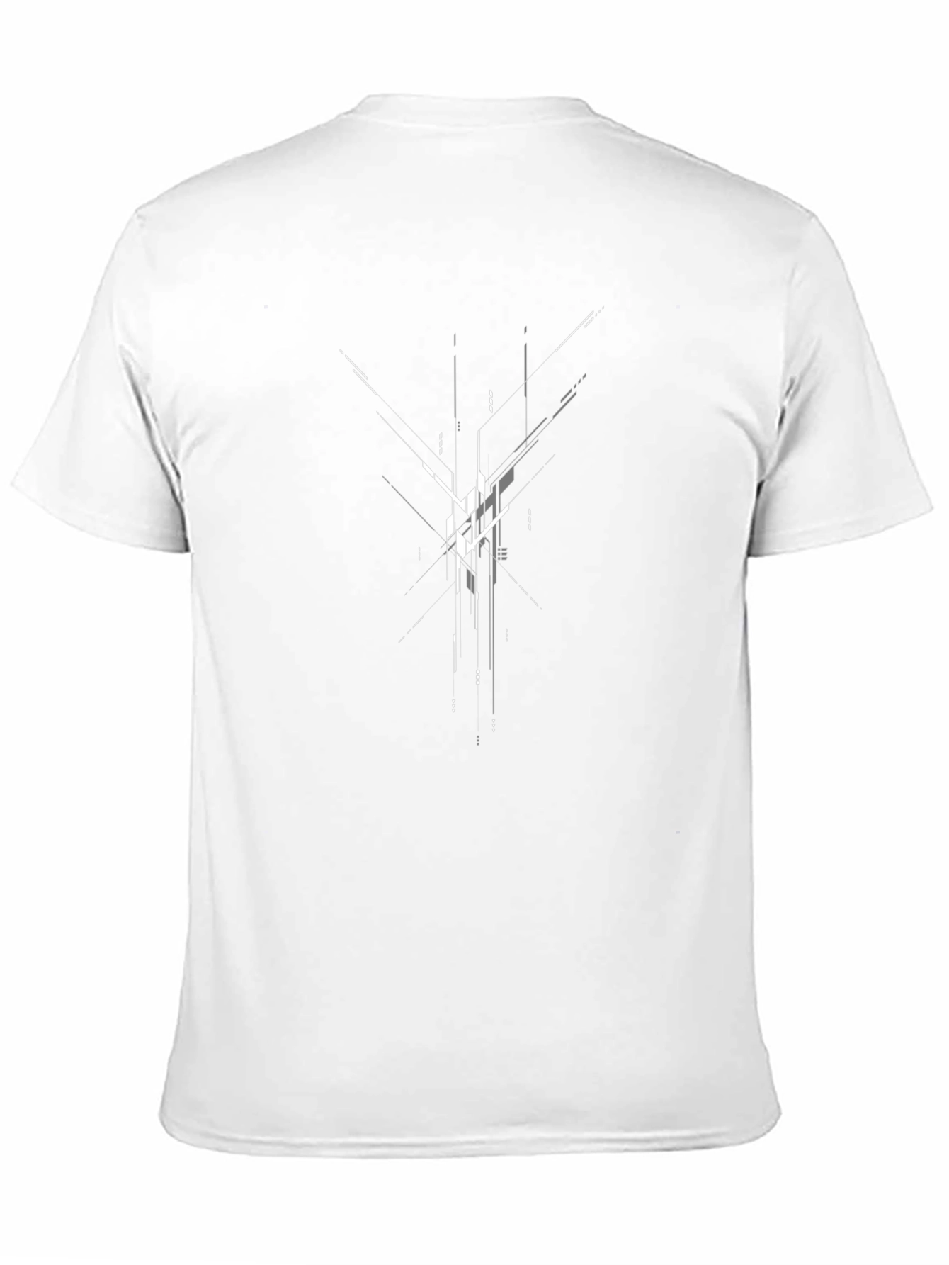 Modern Geometric Graphic Tee - Black Cotton Blend