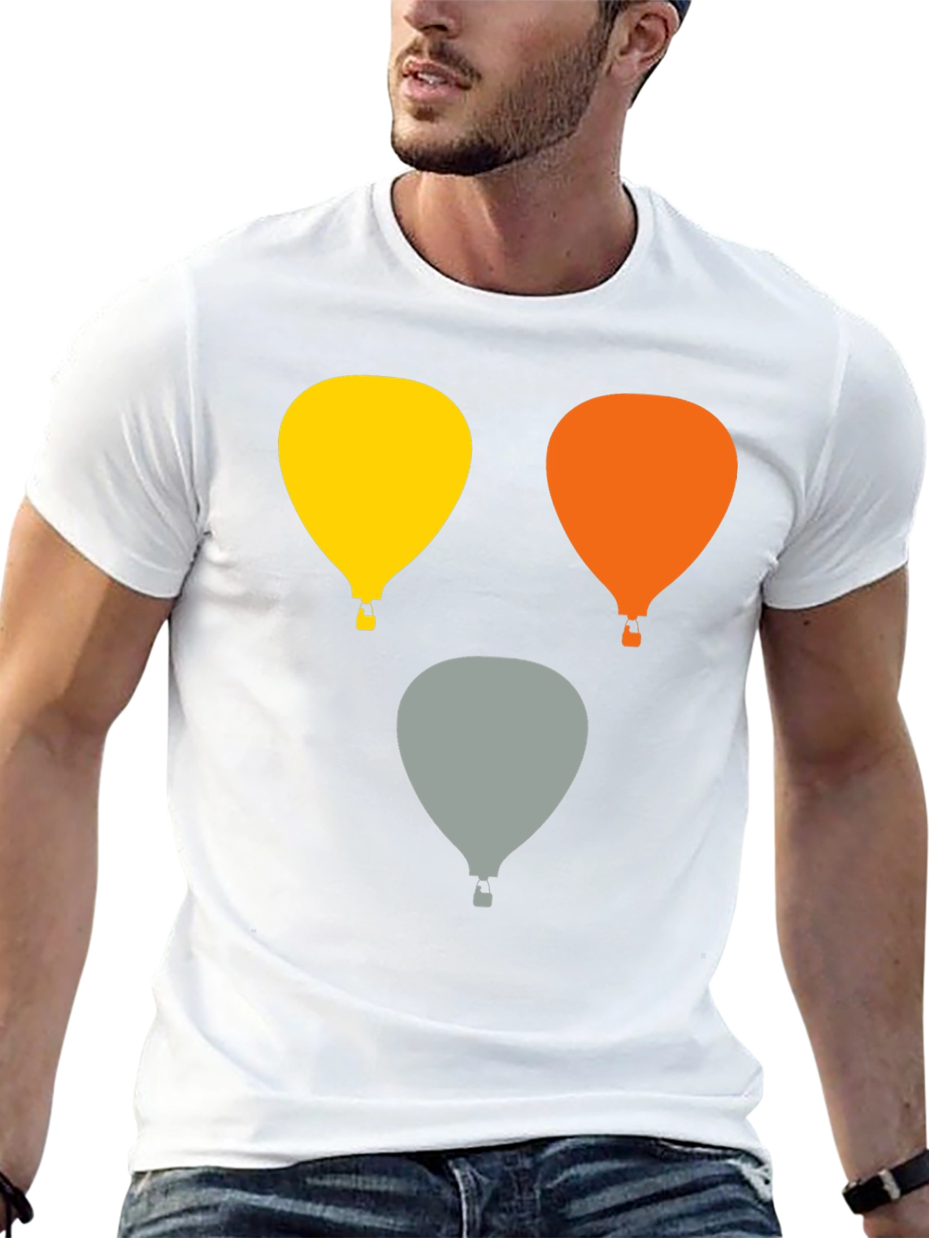 Balloon Graphic Tee - Stylish Crew Neck T-Shirt