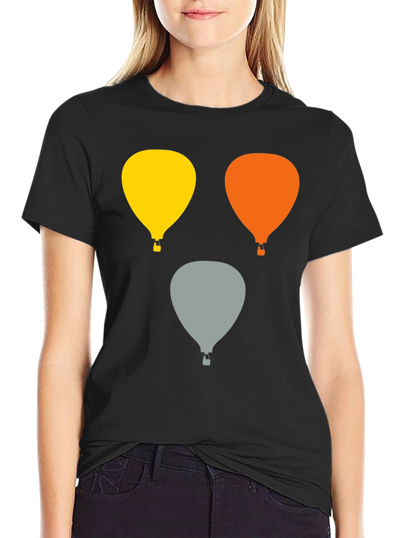 Balloon Graphic Tee - Stylish Crew Neck T-Shirt