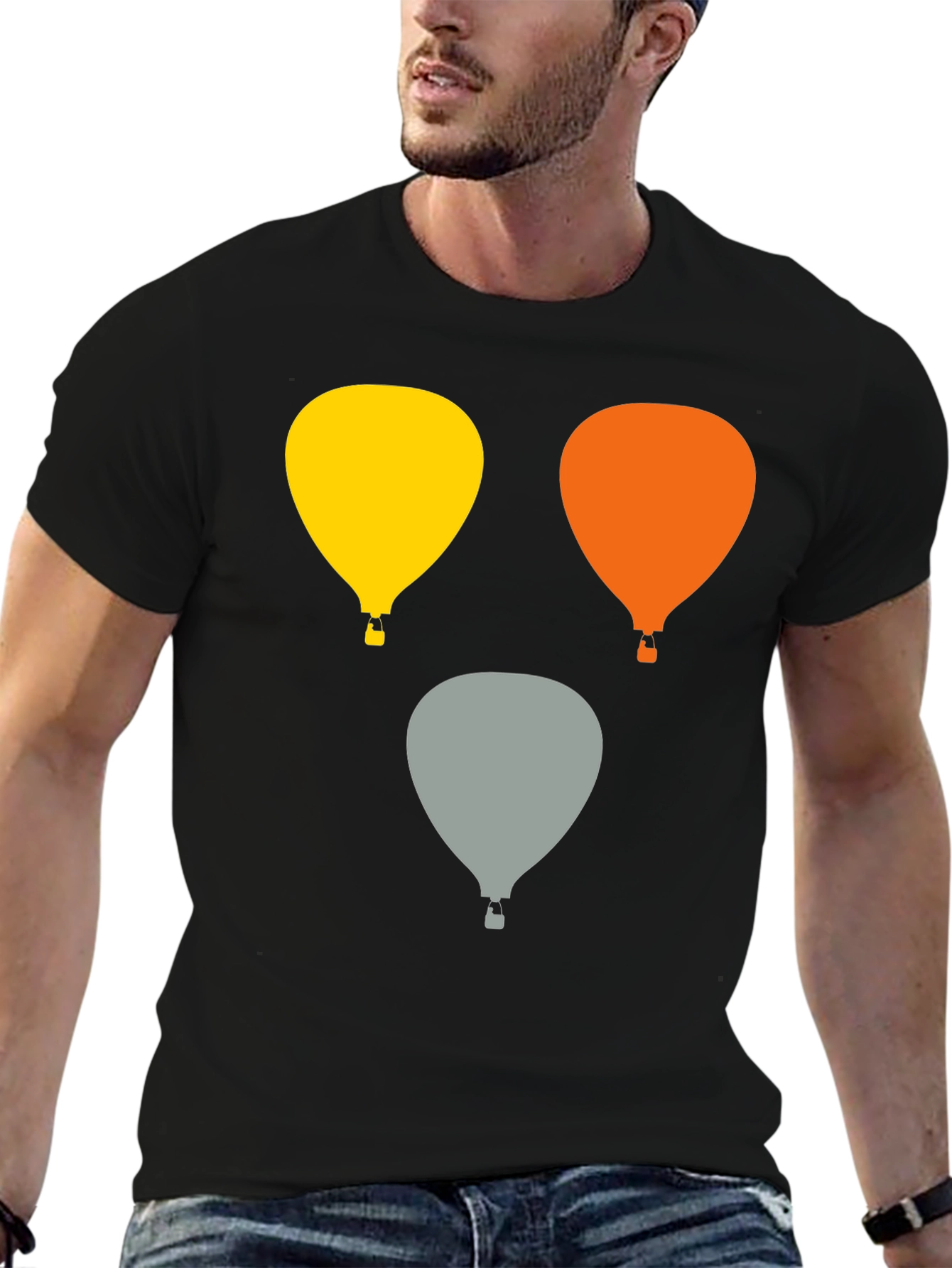 Balloon Graphic Tee - Stylish Crew Neck T-Shirt