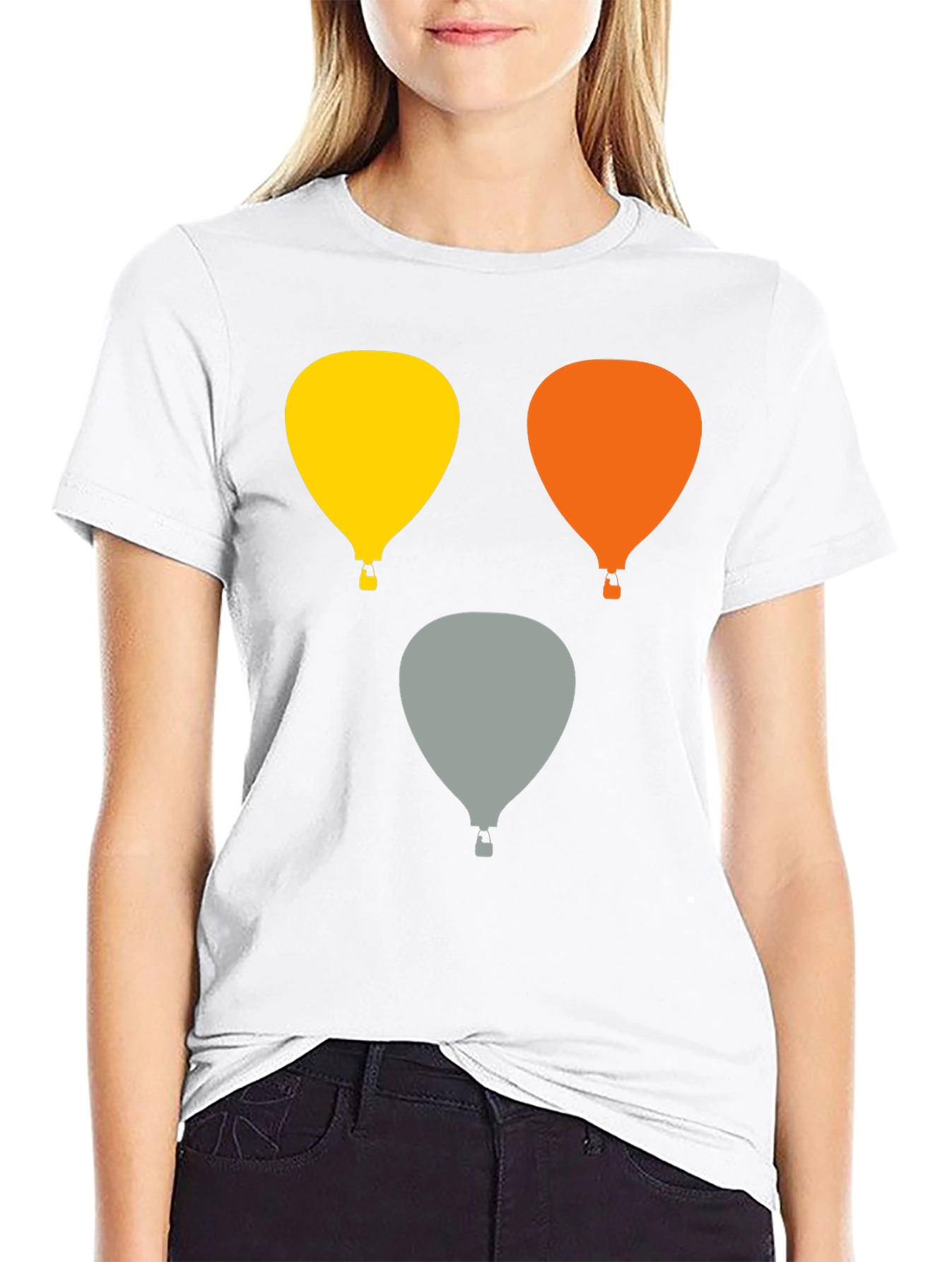 Balloon Graphic Tee - Stylish Crew Neck T-Shirt