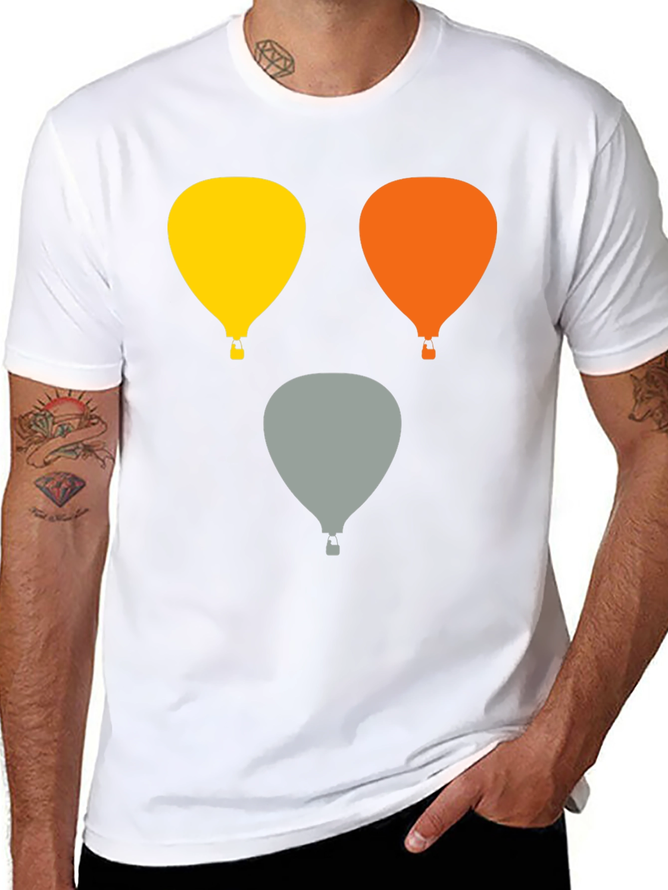 Balloon Graphic Tee - Stylish Crew Neck T-Shirt