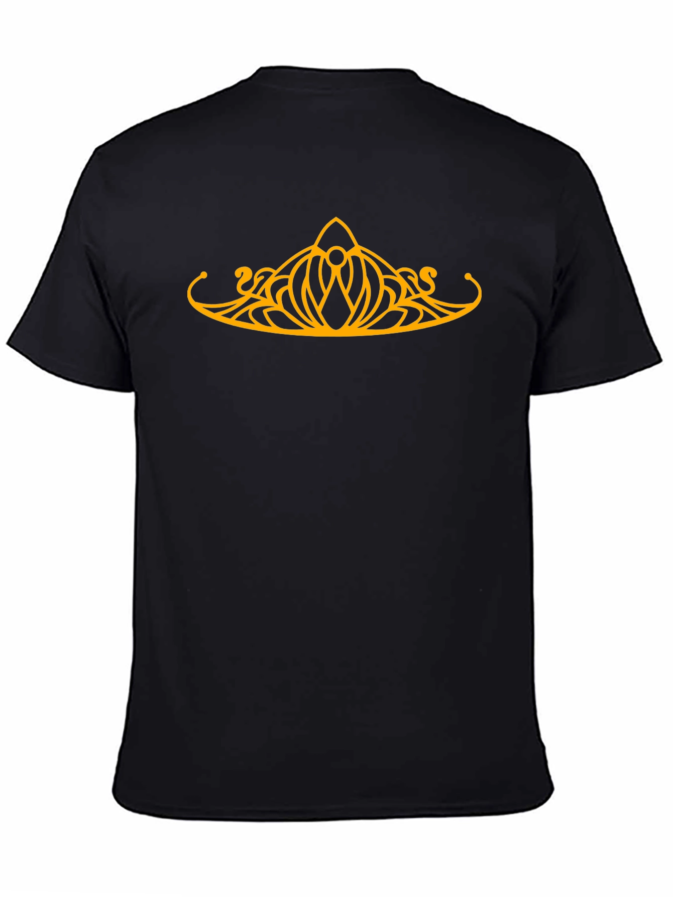 Elven Crown Graphic Tee - Black Cotton T-Shirt