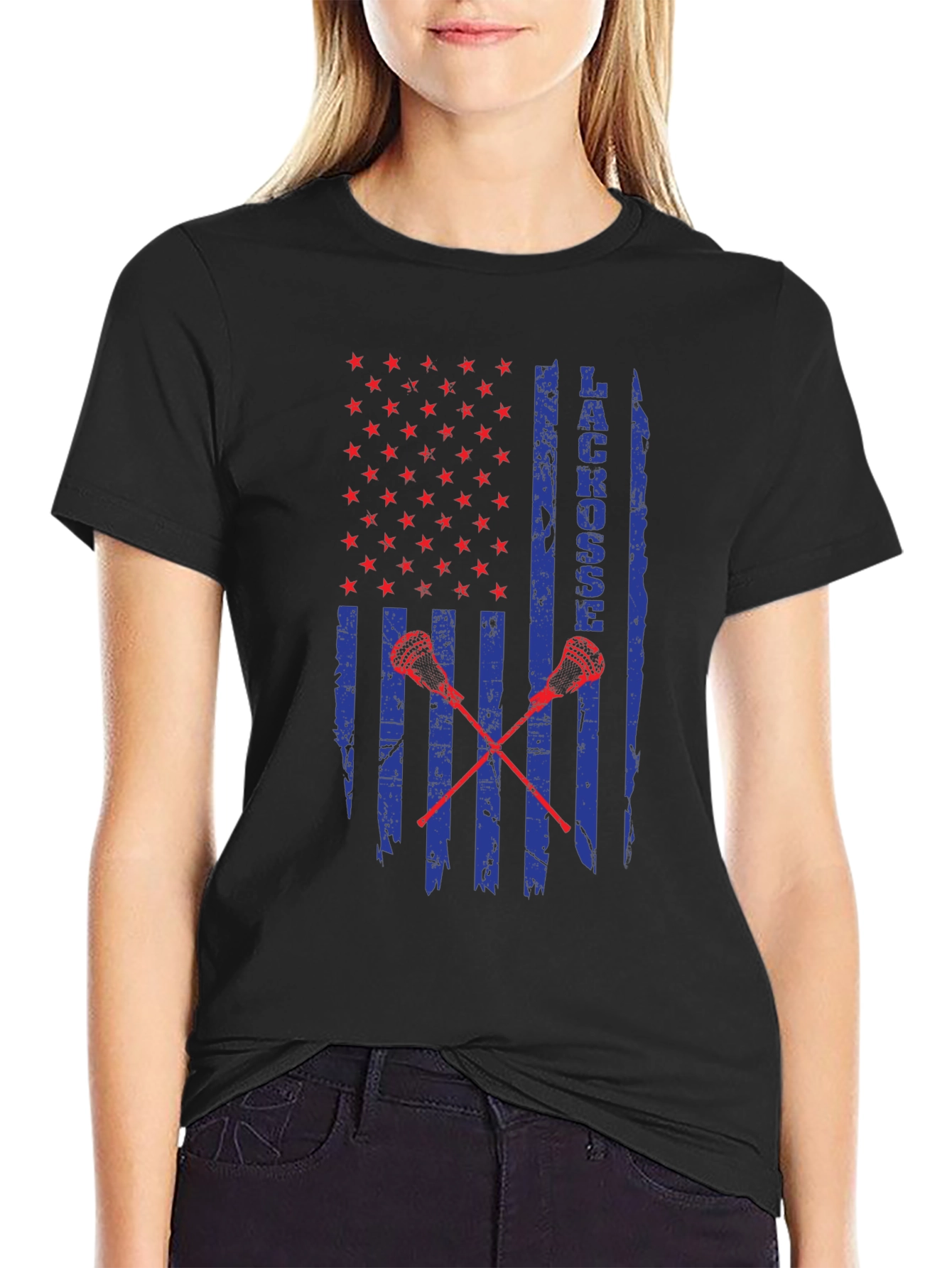 Patriotic Lacrosse Graphic Tee