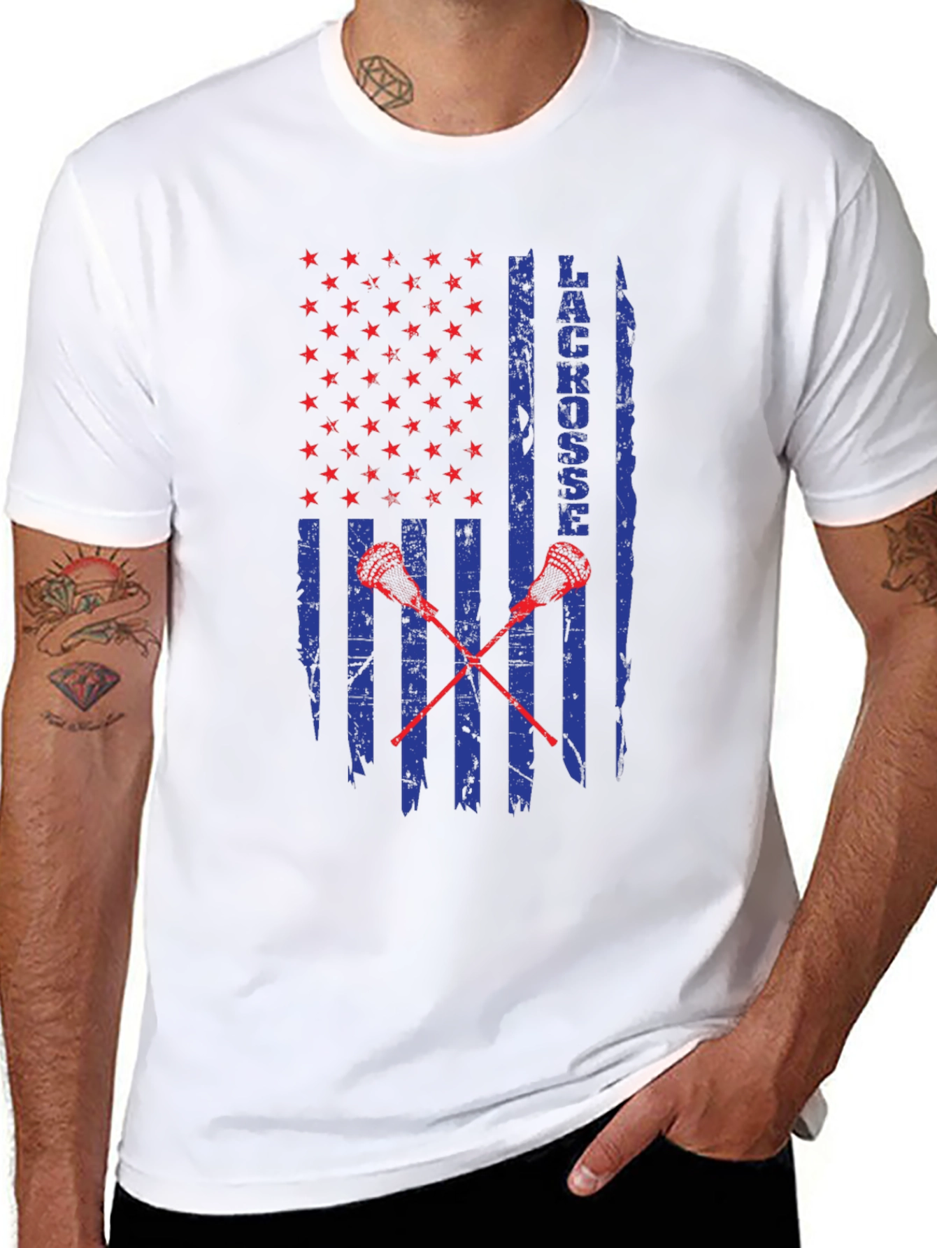 Patriotic Lacrosse Graphic Tee