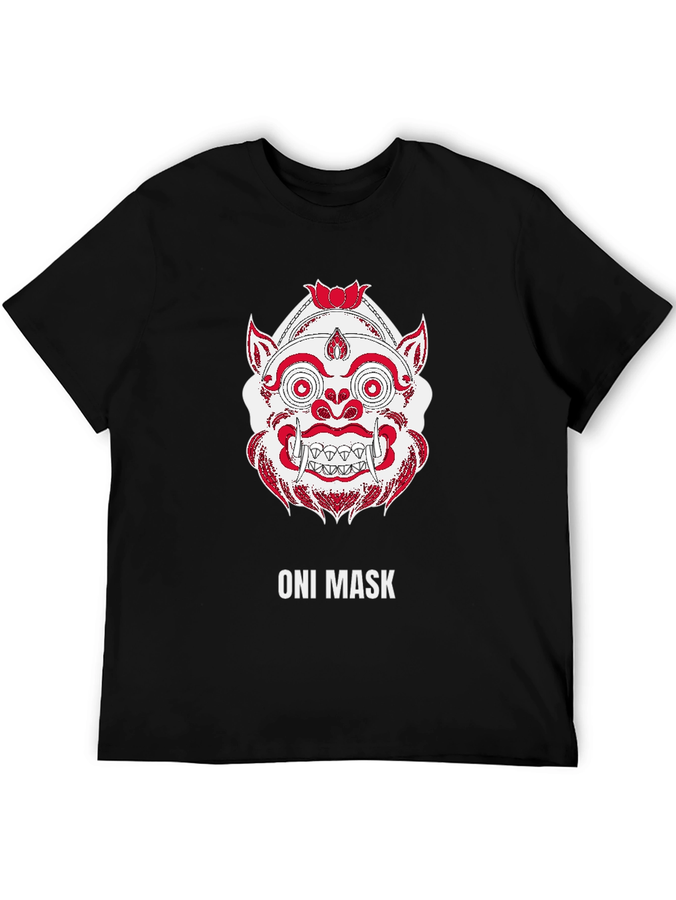Oni Mask Graphic Tee - Japanese Demon Design
