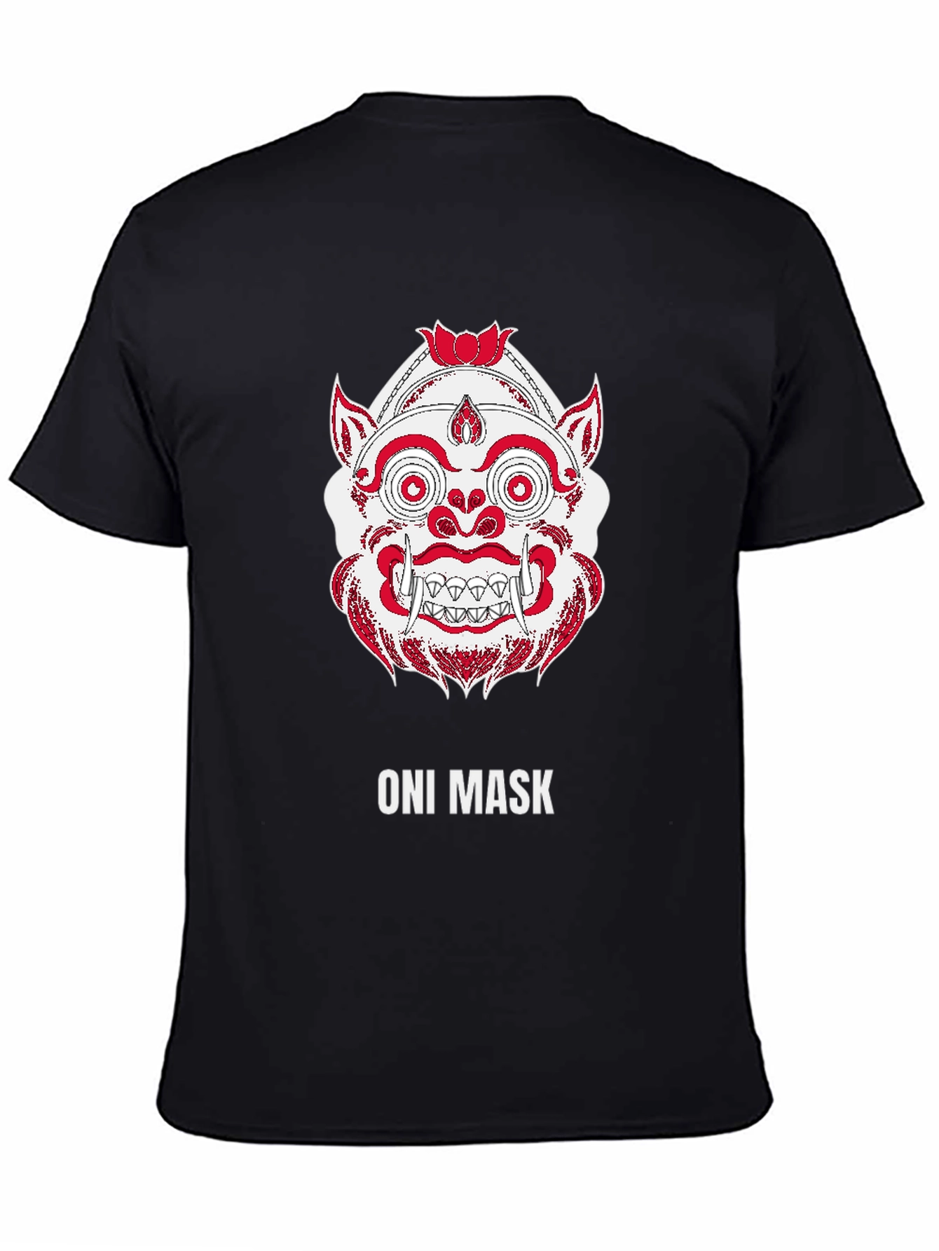 Oni Mask Graphic Tee - Japanese Demon Design