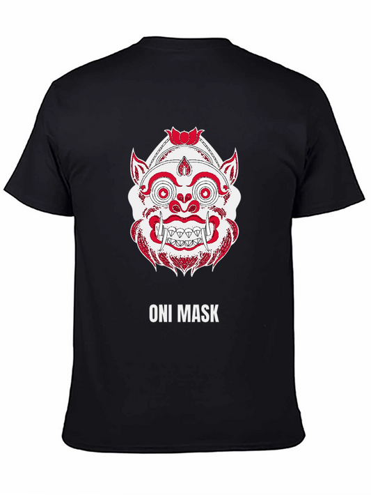 Oni Mask Graphic Tee - Japanese Demon Design