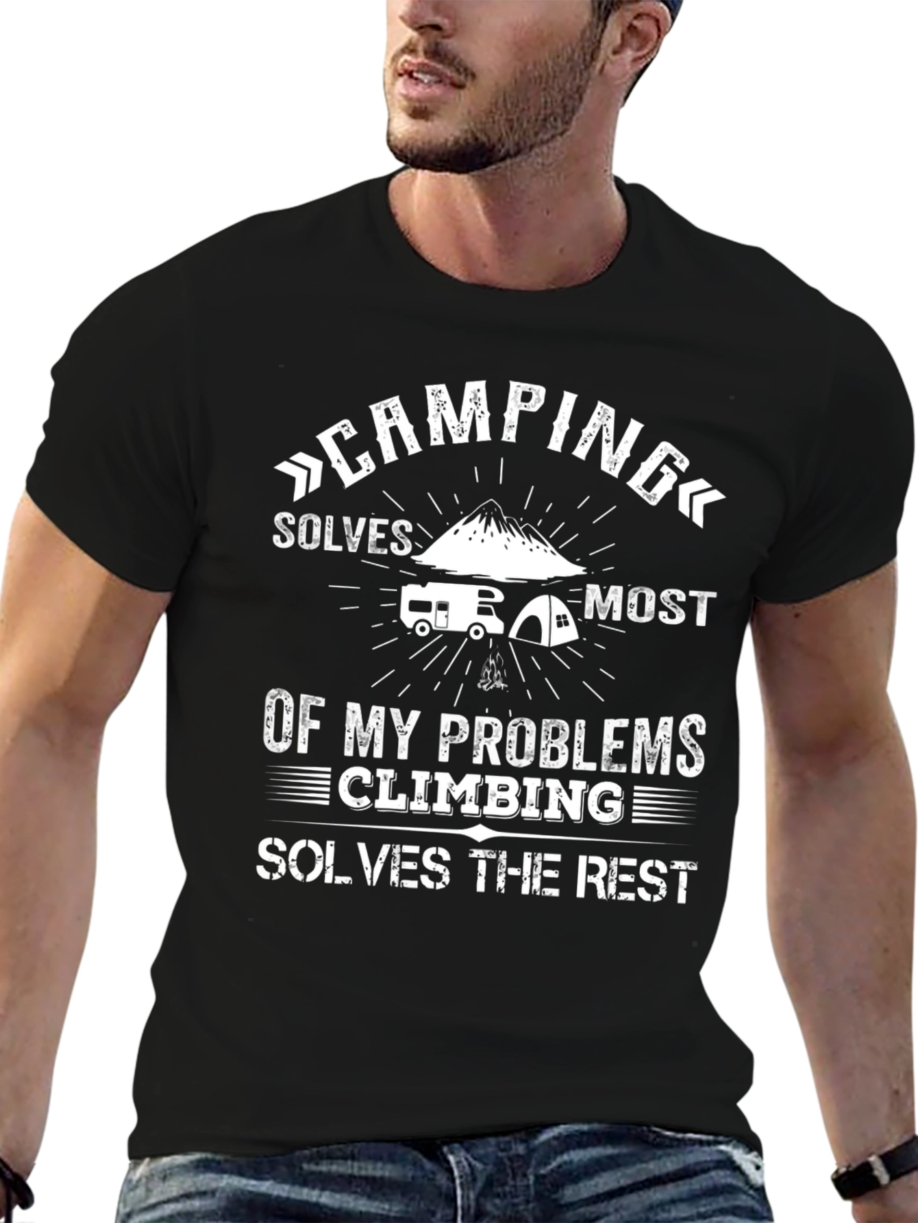 Camping & Climbing Solve My Problems Graphic T-Shirt