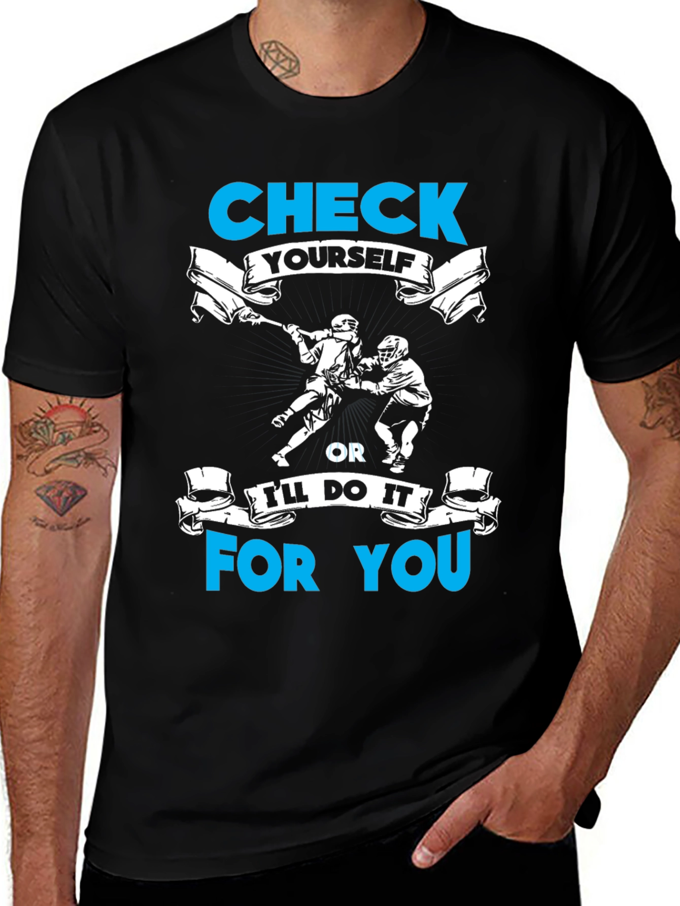 Check Yourself Lacrosse Graphic T-Shirt