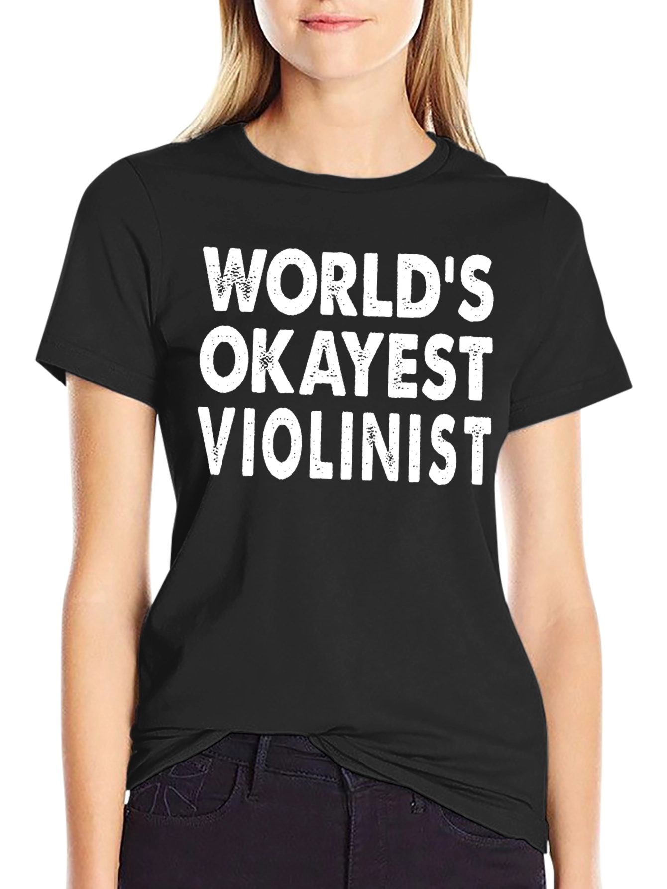 Worlds Okayest Violinist T-Shirt - Funny Musician Tee