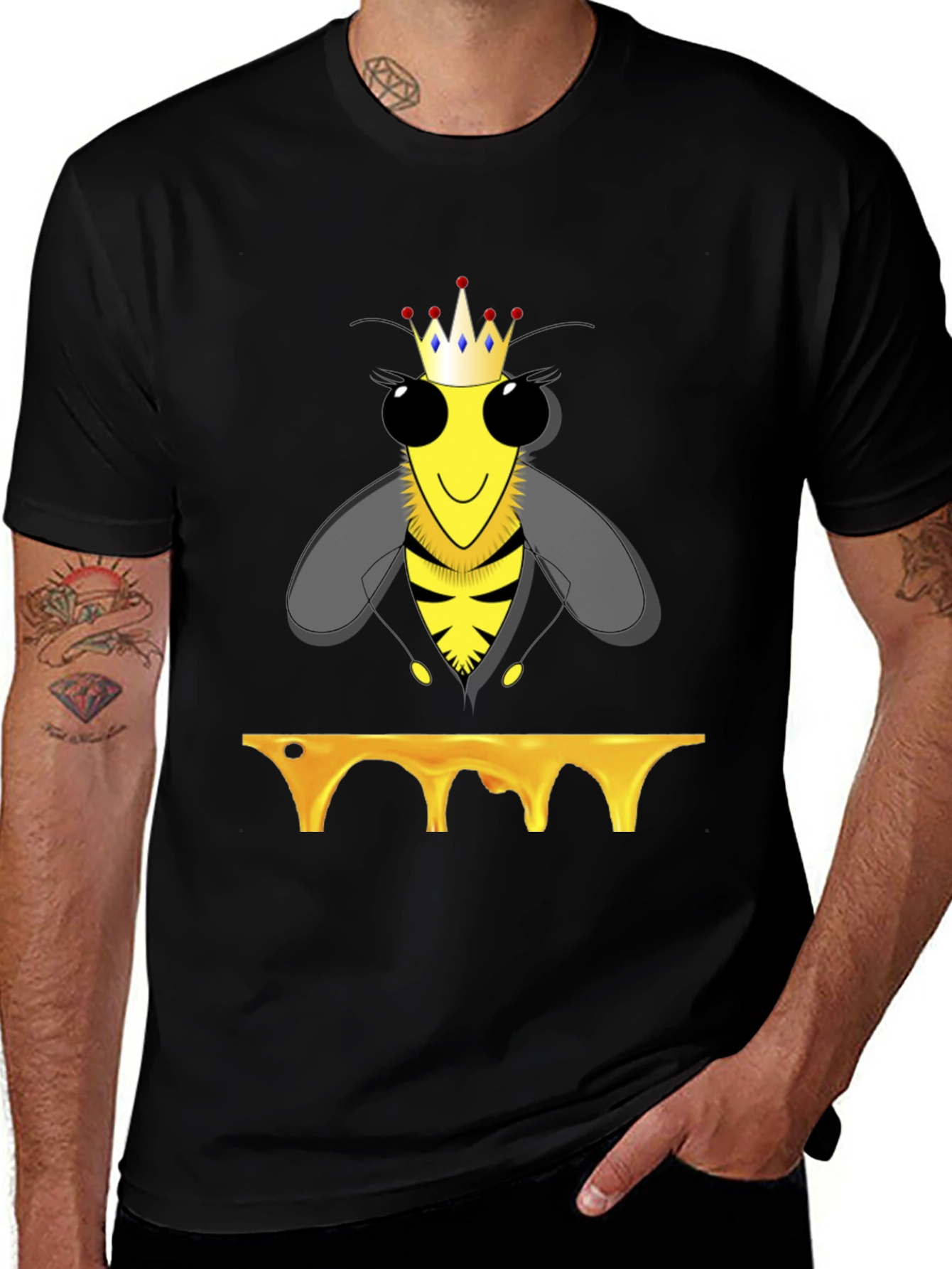 Queen Bee T-Shirt - Honeycomb Design