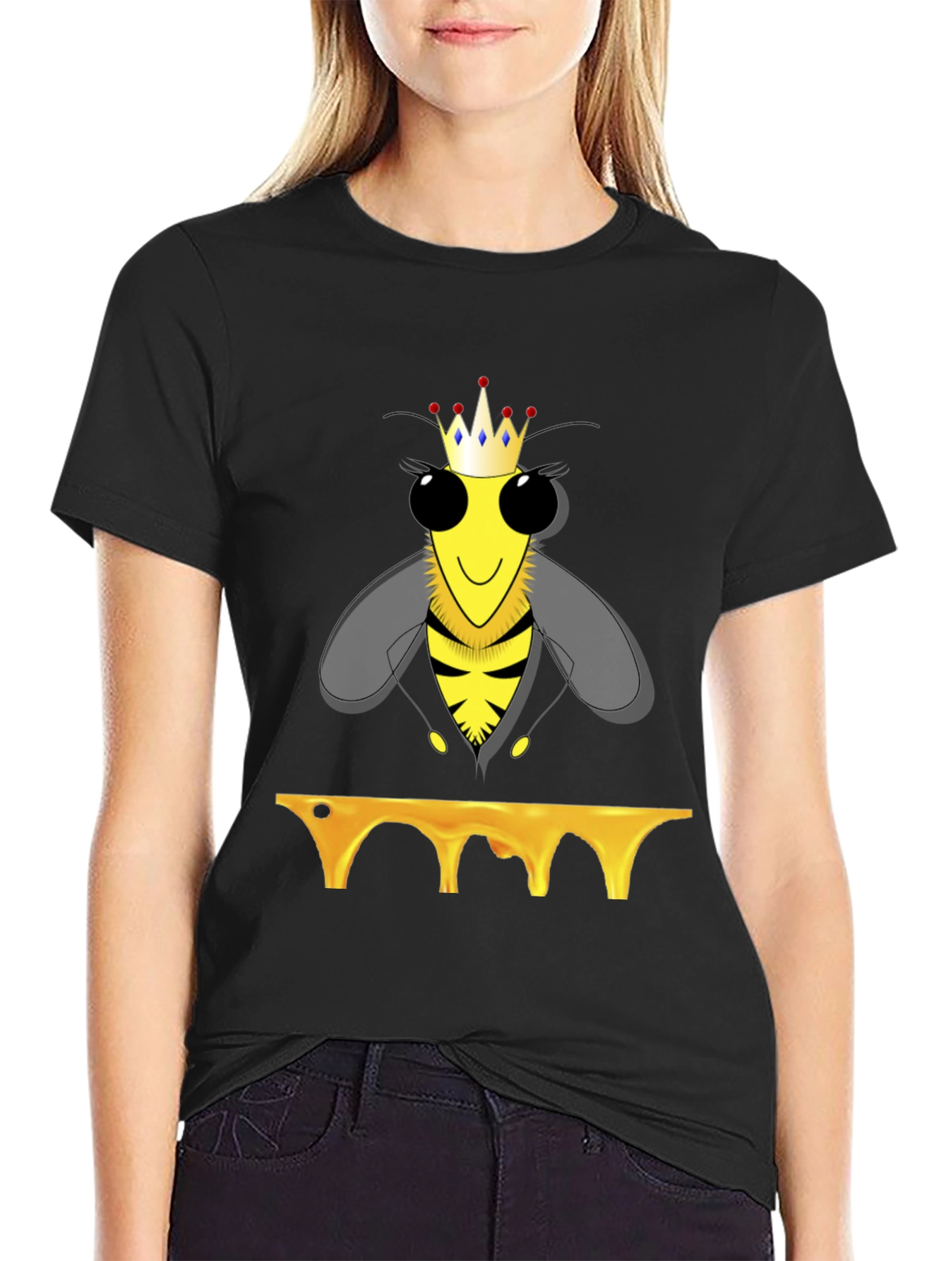 Queen Bee T-Shirt - Honeycomb Design