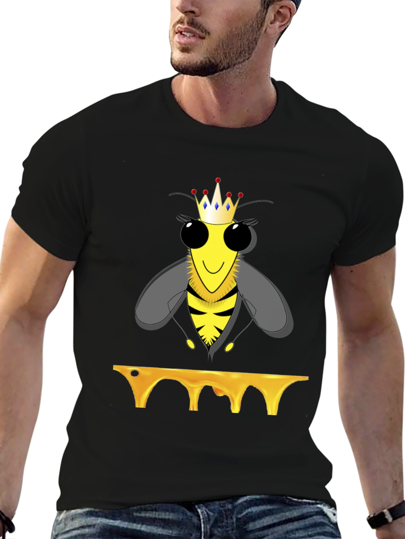 Queen Bee T-Shirt - Honeycomb Design