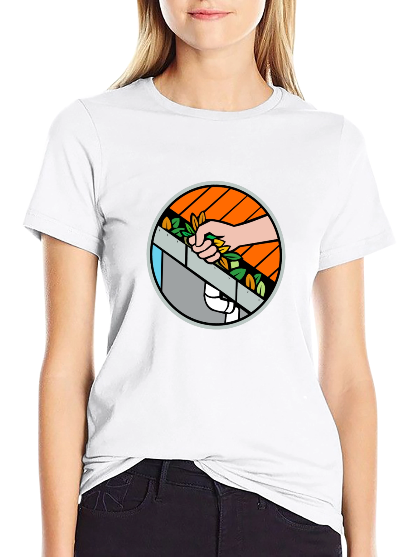 Gutter Cleaning Graphic Black T-Shirt