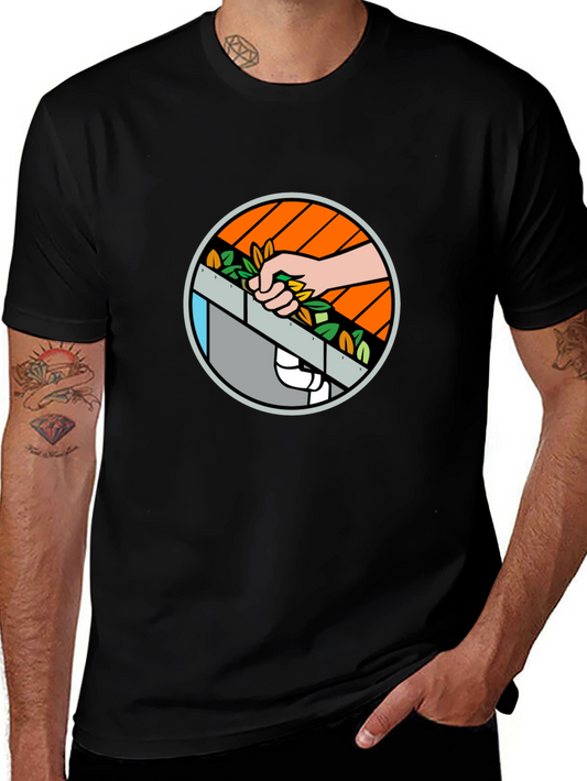 Gutter Cleaning Graphic Black T-Shirt