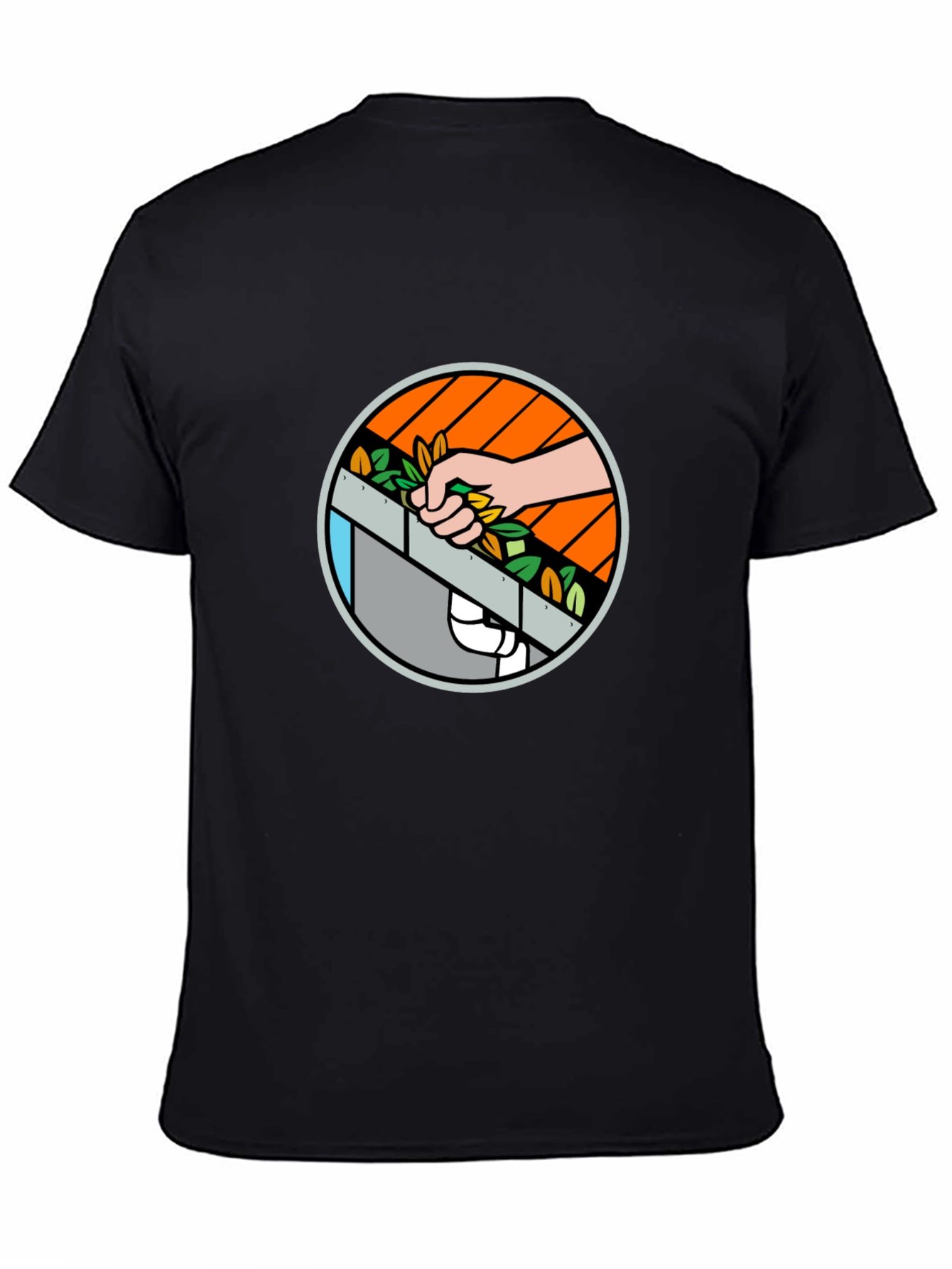 Gutter Cleaning Graphic Black T-Shirt
