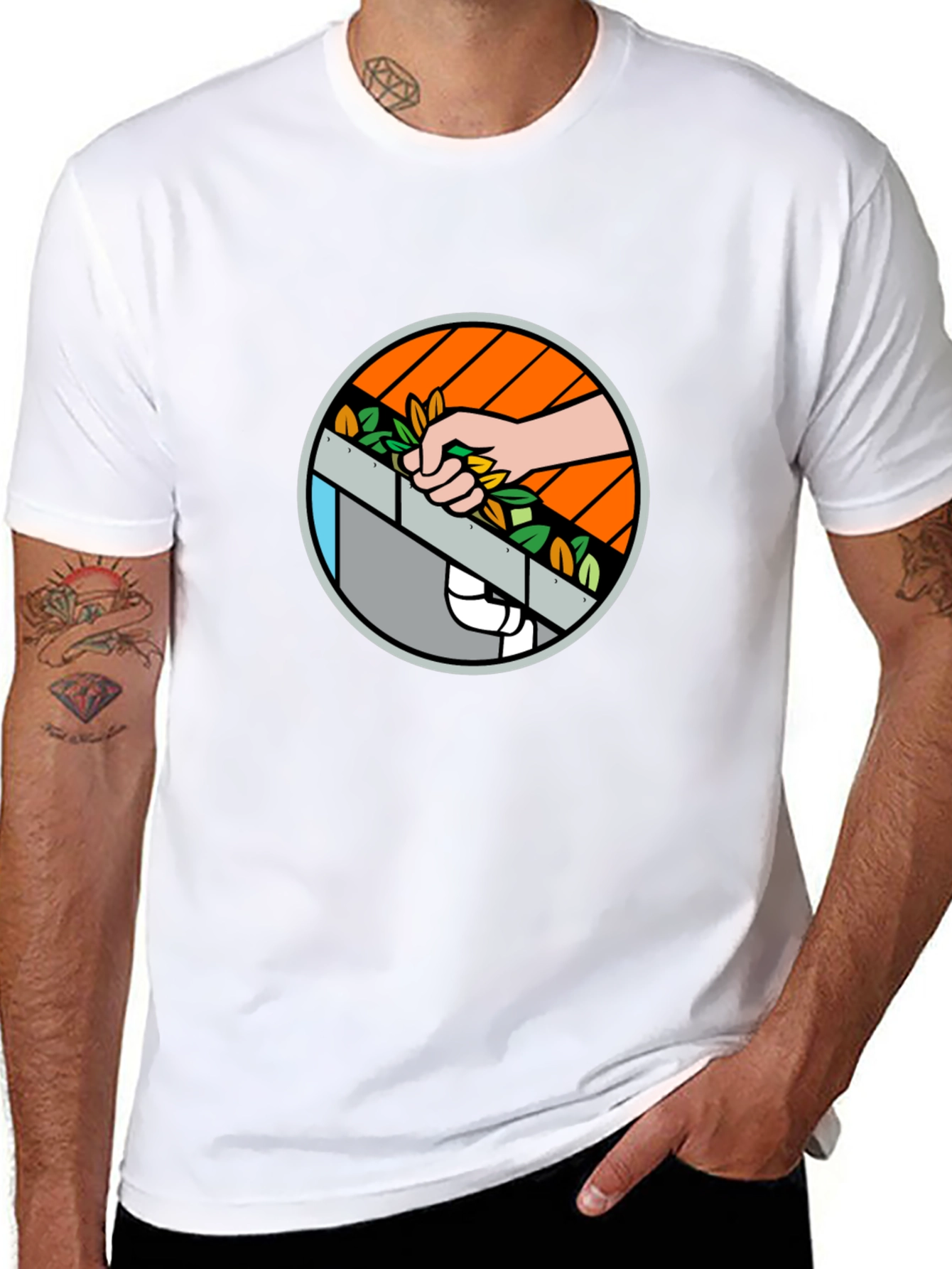 Gutter Cleaning Graphic Black T-Shirt