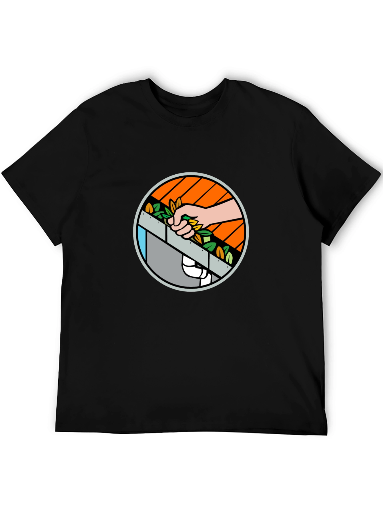 Gutter Cleaning Graphic Black T-Shirt