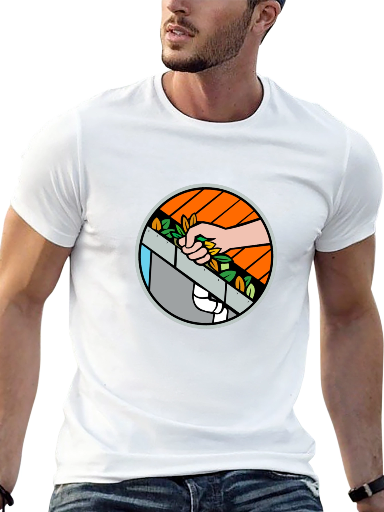 Gutter Cleaning Graphic Black T-Shirt