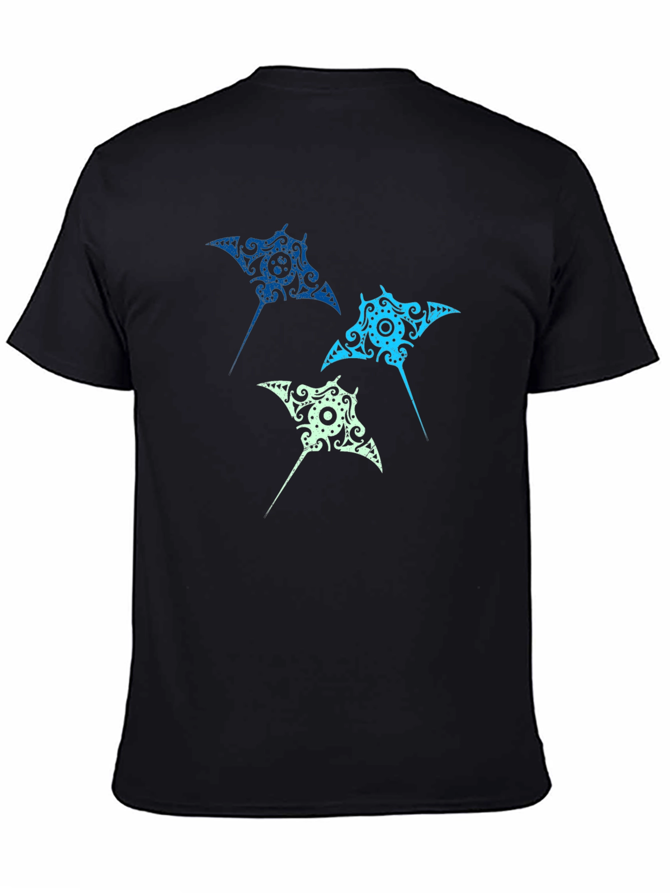 Tribal Stingray Graphic Tee - Black