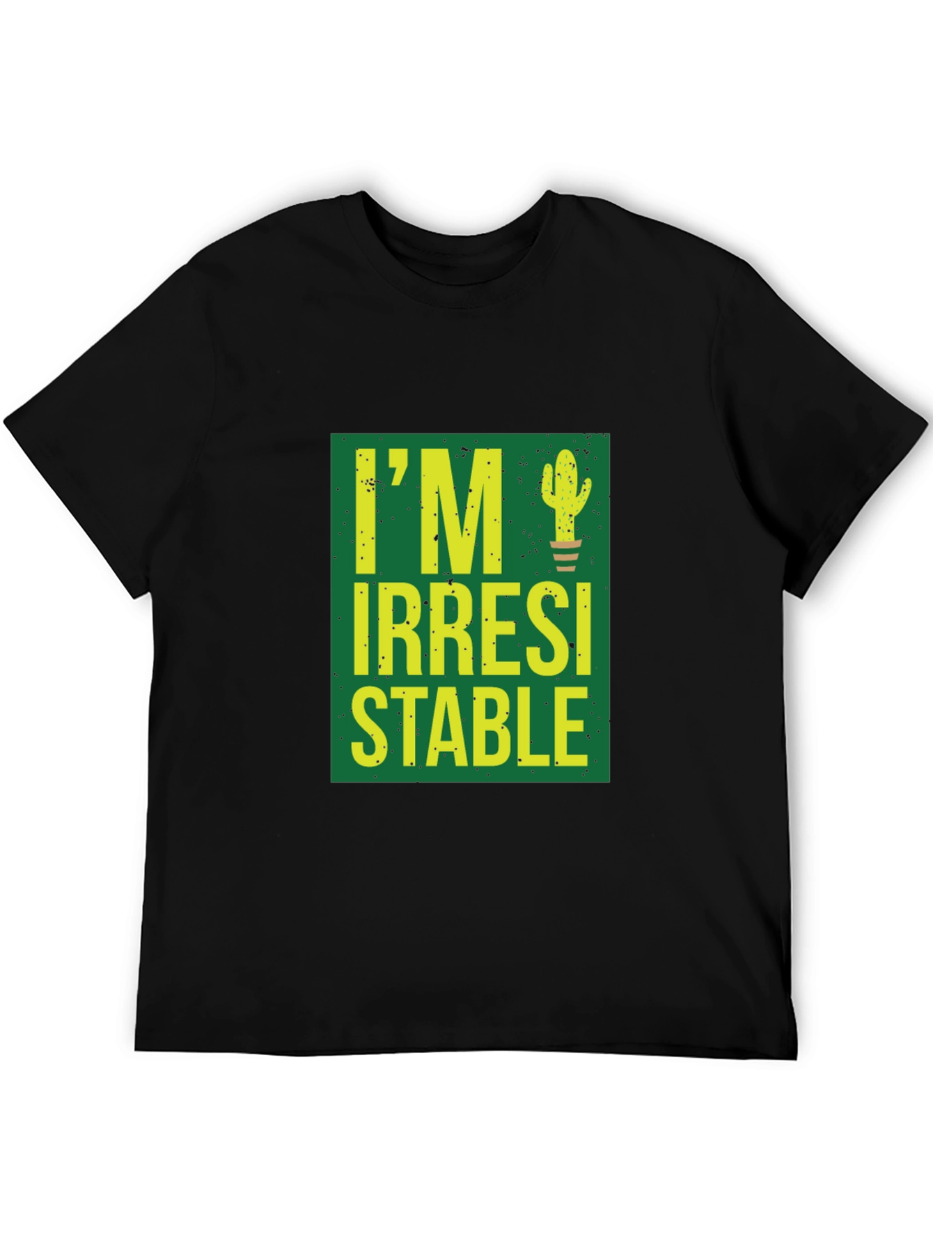 Irresistible Cactus Graphic T-Shirt - Black Cotton Blend