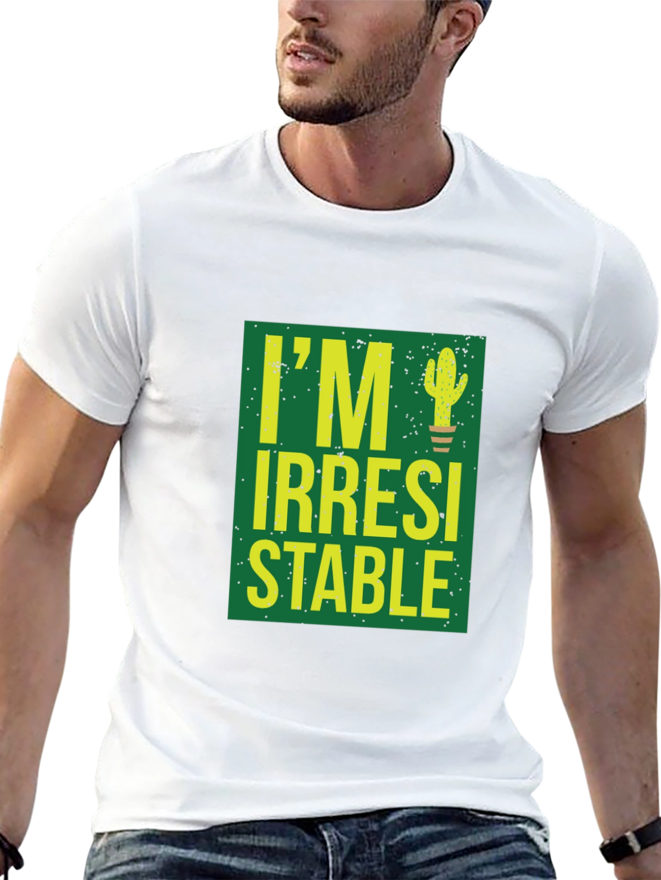 Irresistible Cactus Graphic T-Shirt - Black Cotton Blend