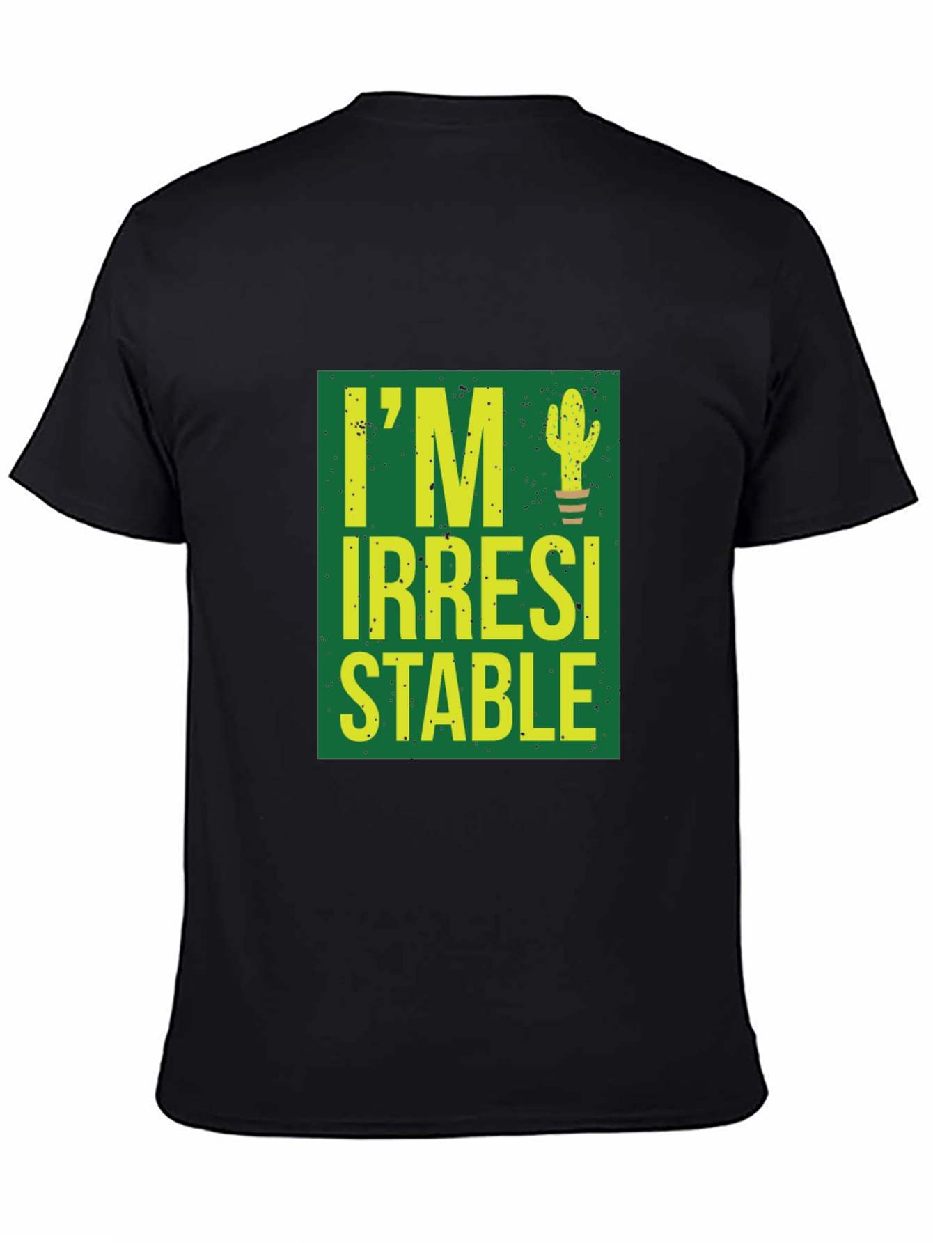 Irresistible Cactus Graphic T-Shirt - Black Cotton Blend