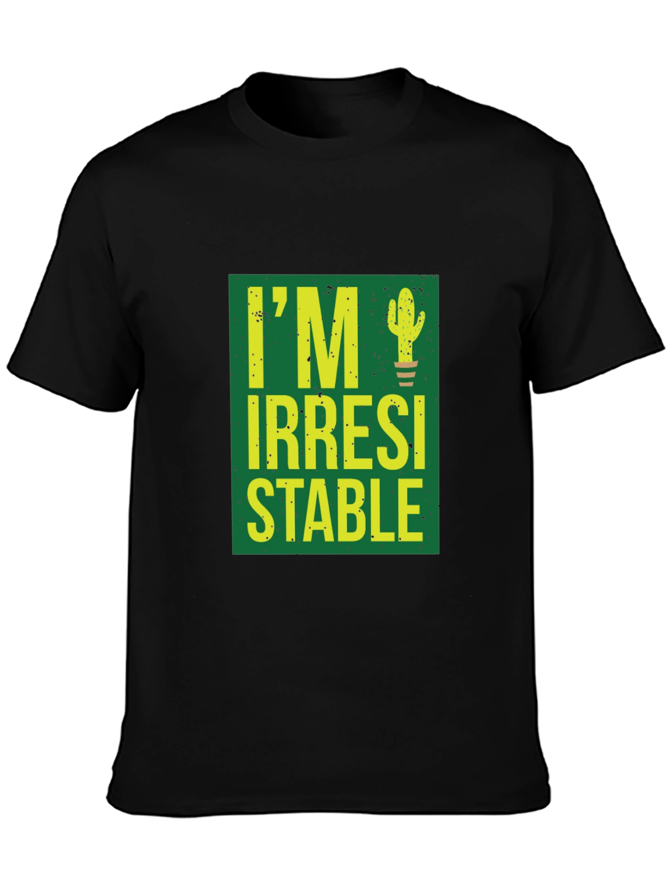Irresistible Cactus Graphic T-Shirt - Black Cotton Blend