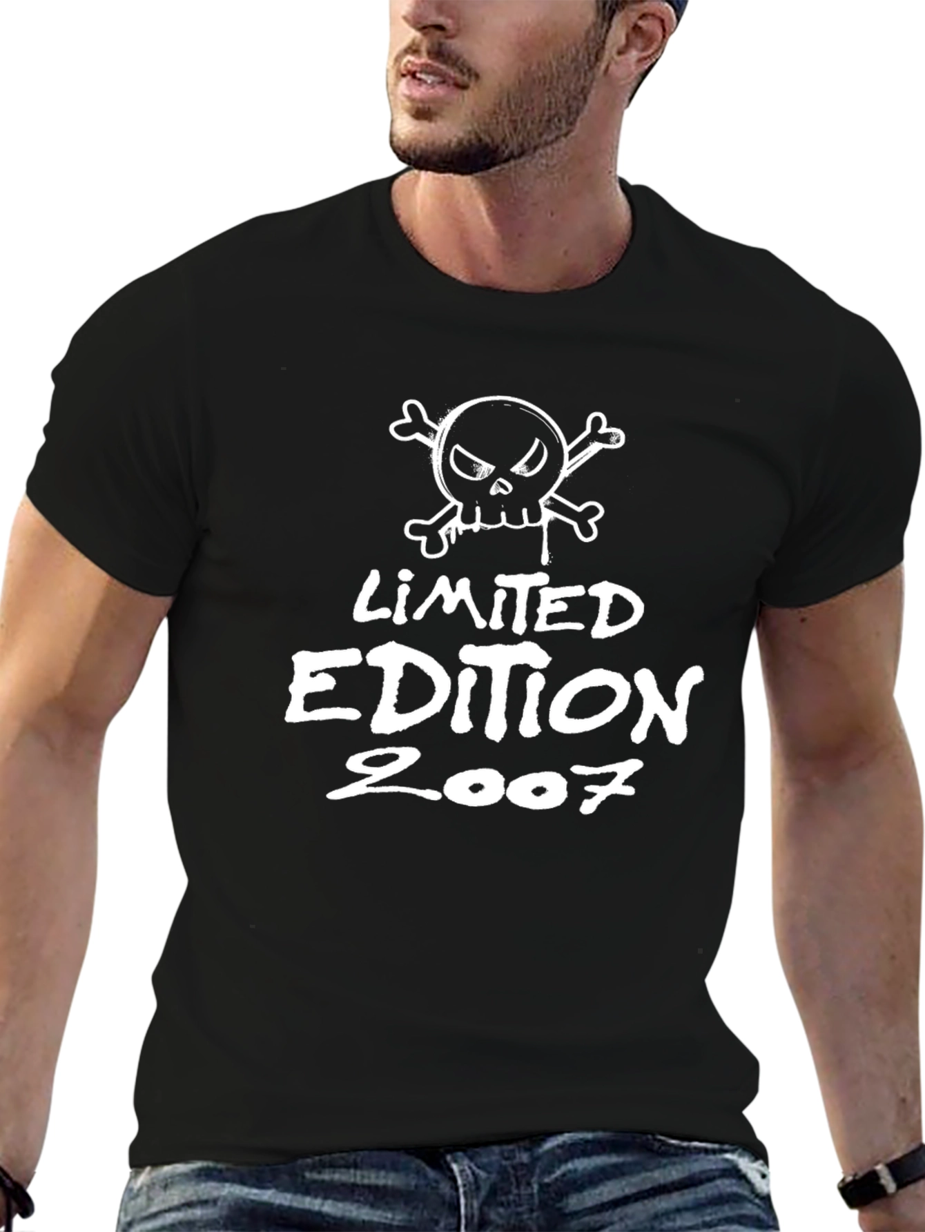 Limited Edition 2007 Skull Graphic Black T-Shirt