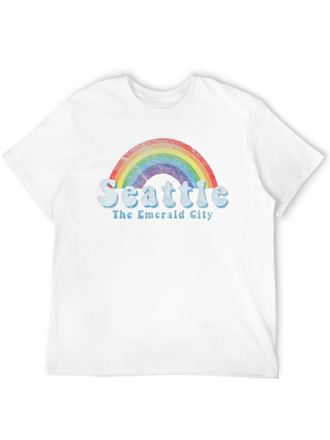 Seattle Rainbow T-Shirt - The Emerald City - Black