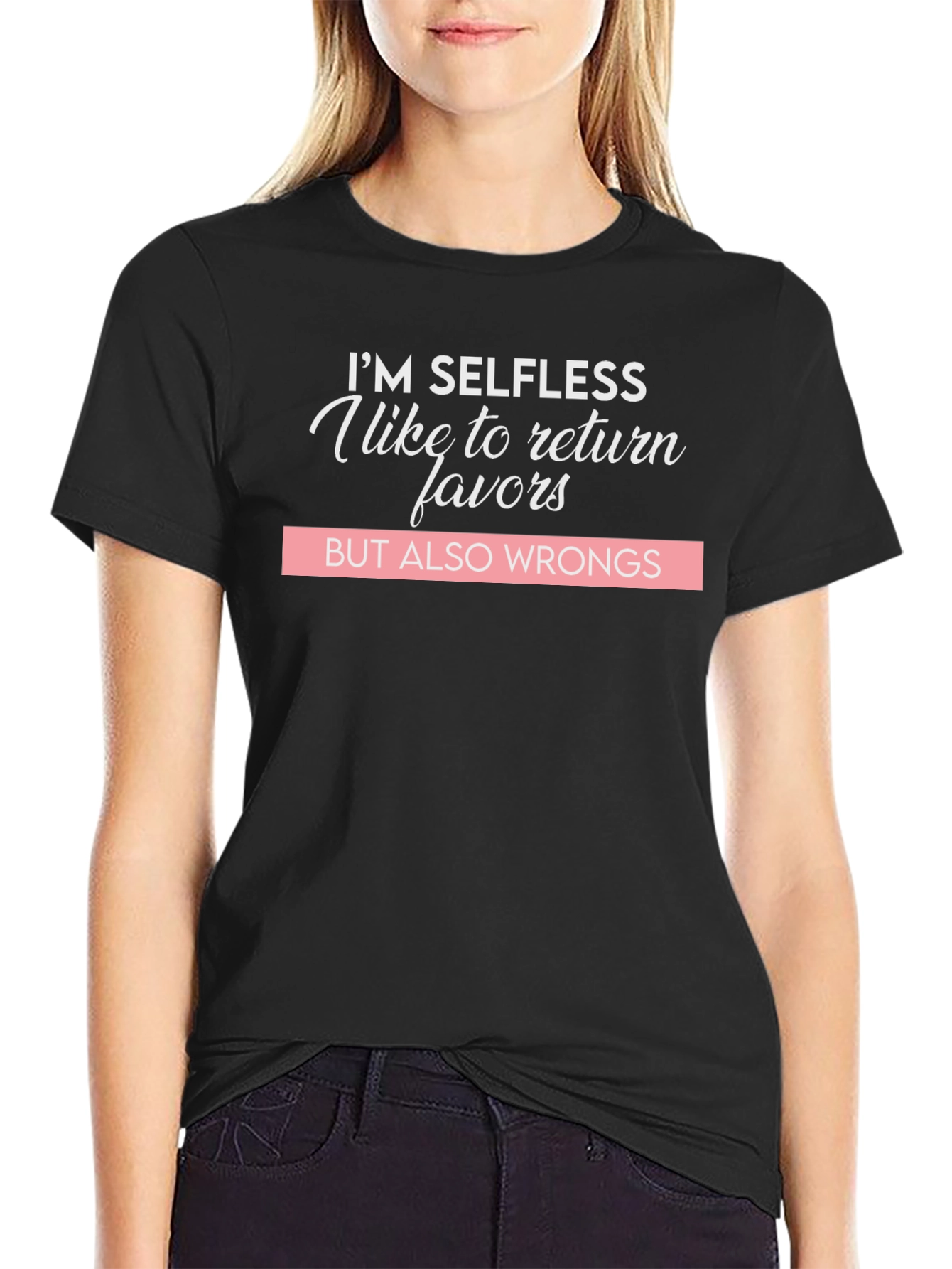 Selfless Humor Graphic Tee - Black