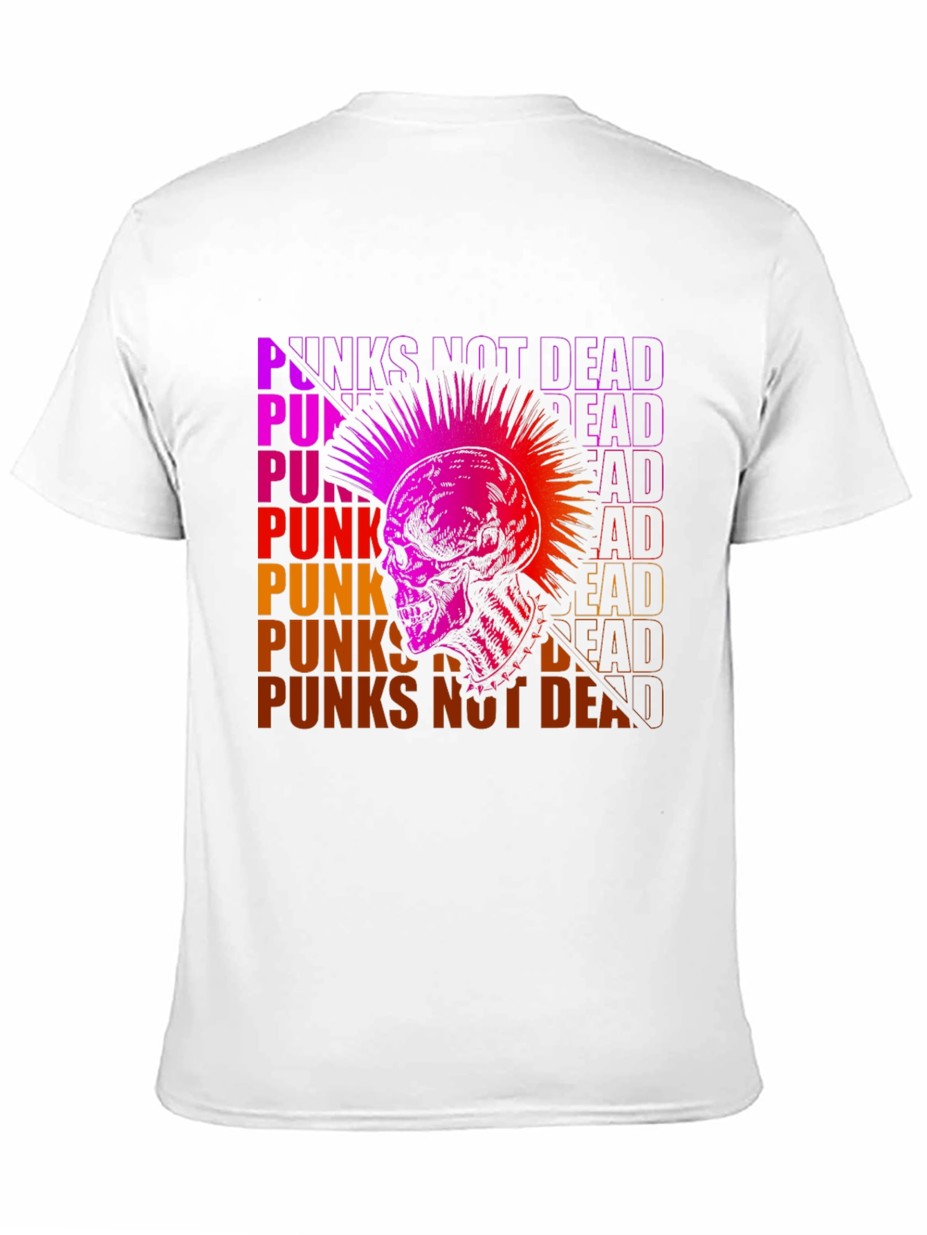 Punks Not Dead Graphic Tee - Skull Design