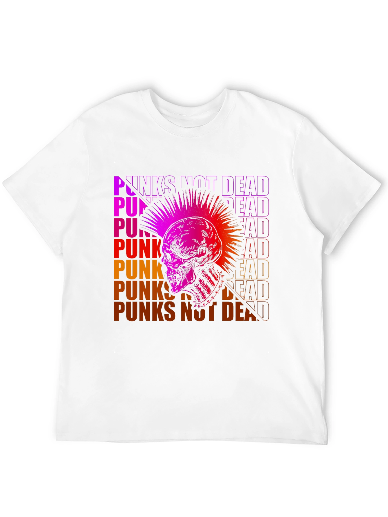 Punks Not Dead Graphic Tee - Skull Design