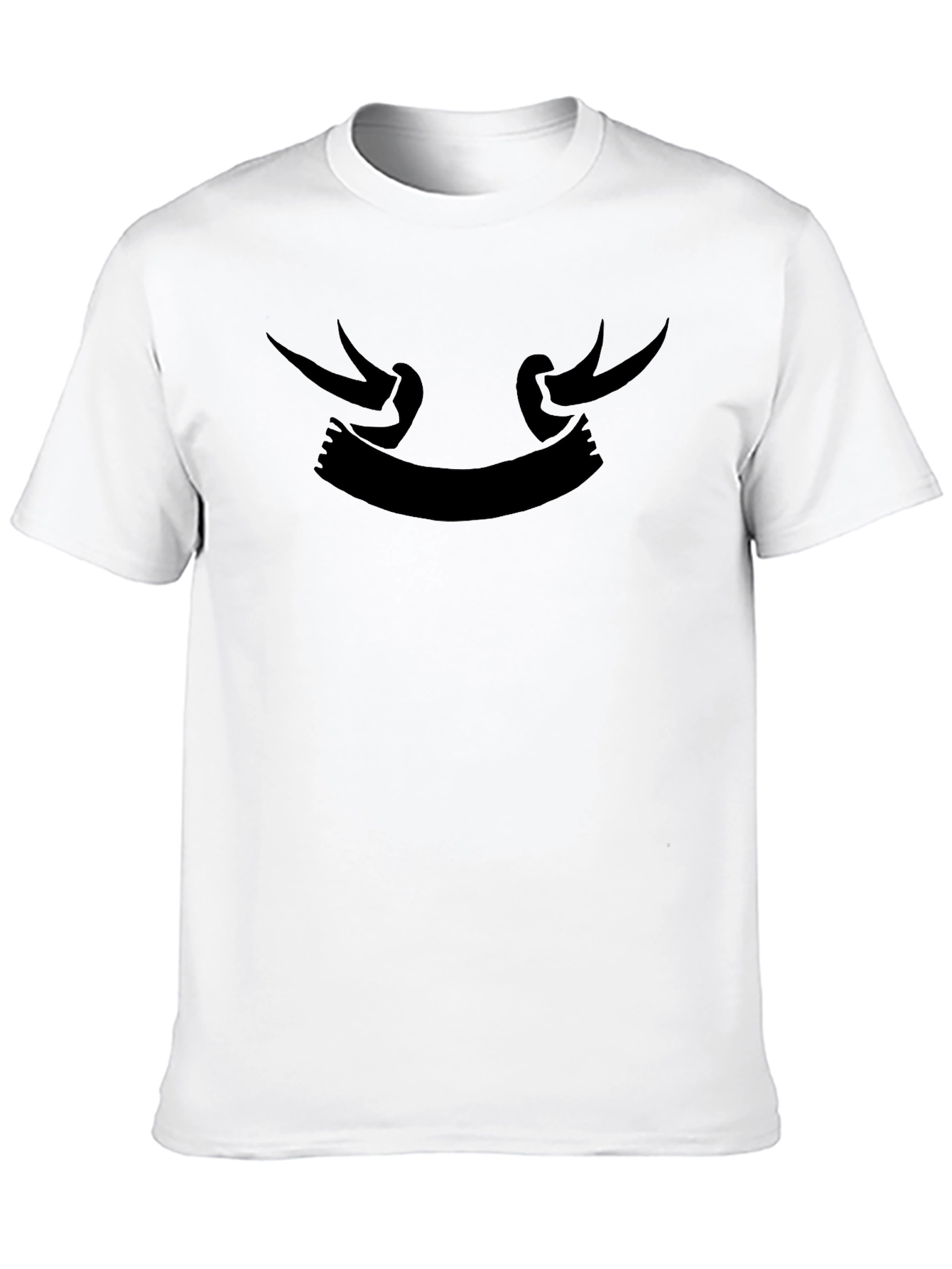 Mens Black Graphic Print Crewneck T-Shirt