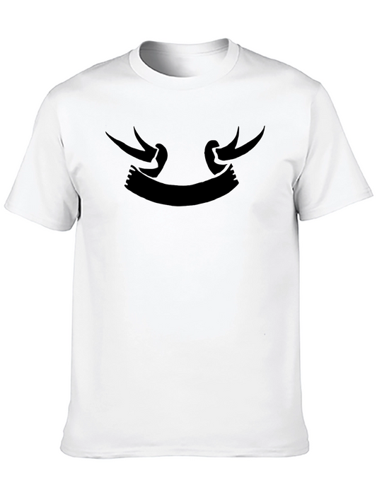 Mens Black Graphic Print Crewneck T-Shirt