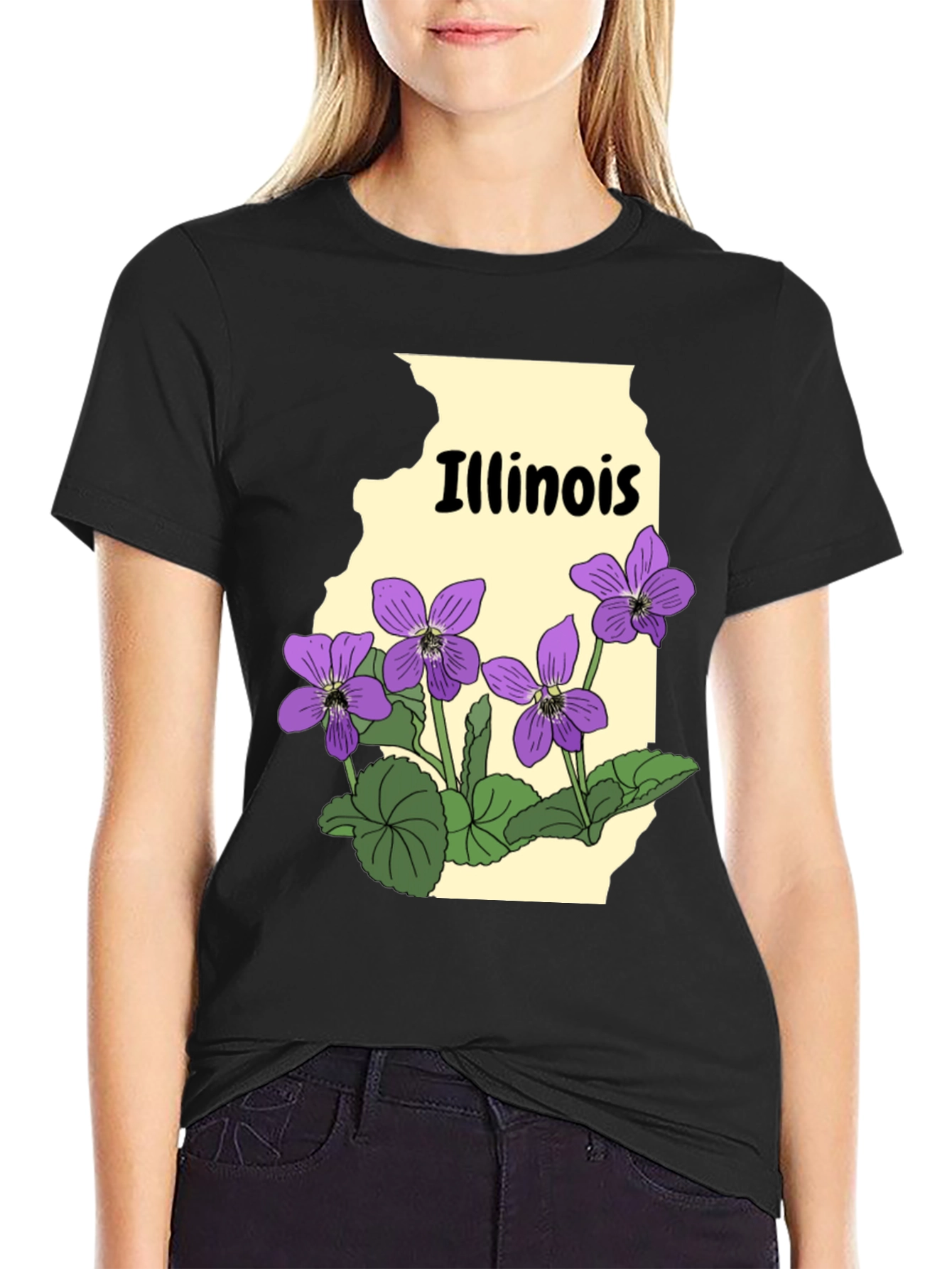 Illinois Violet Graphic T-Shirt - State Flower Tee