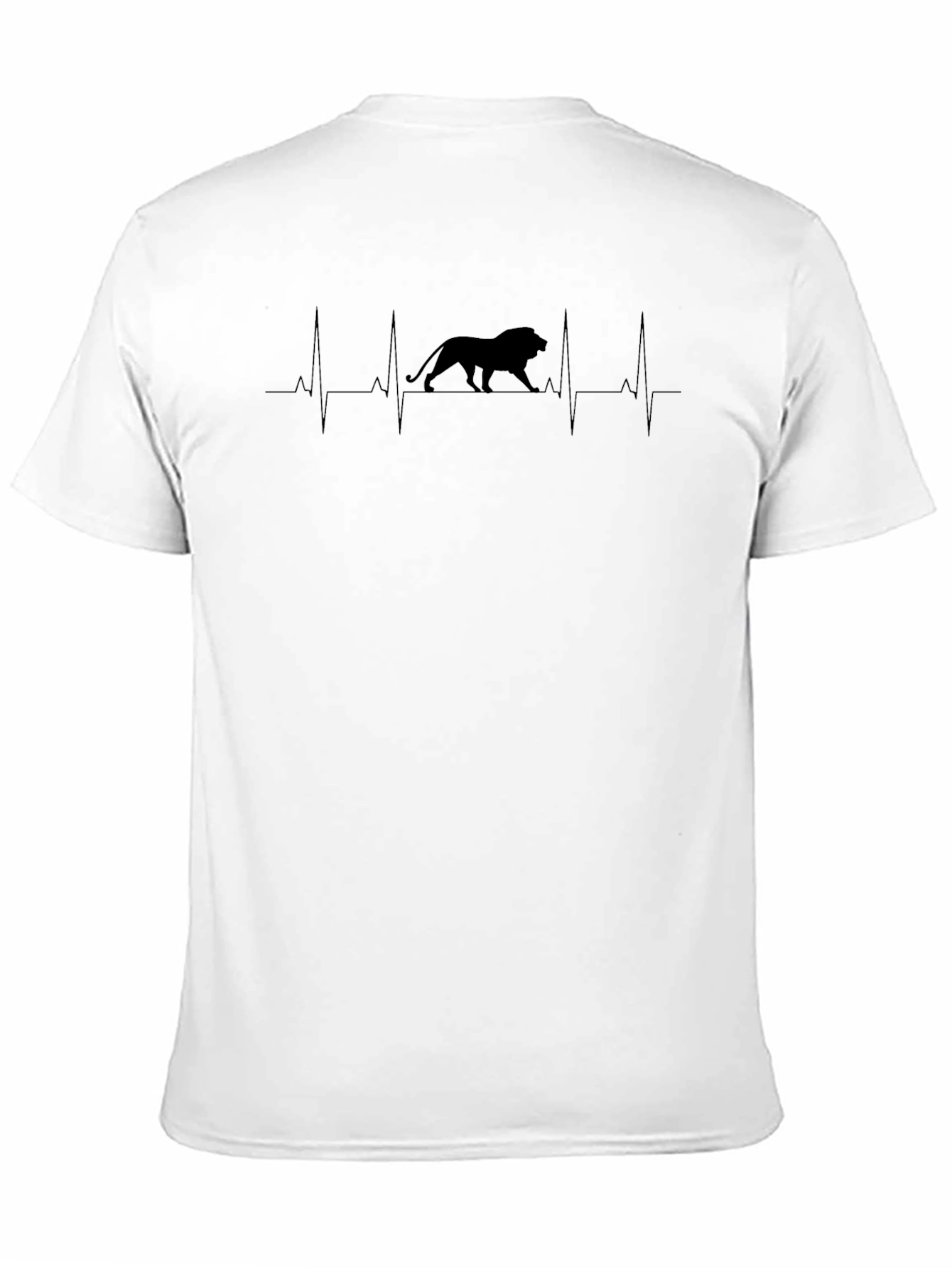 Lion Heartbeat Graphic Print Mens T-Shirt