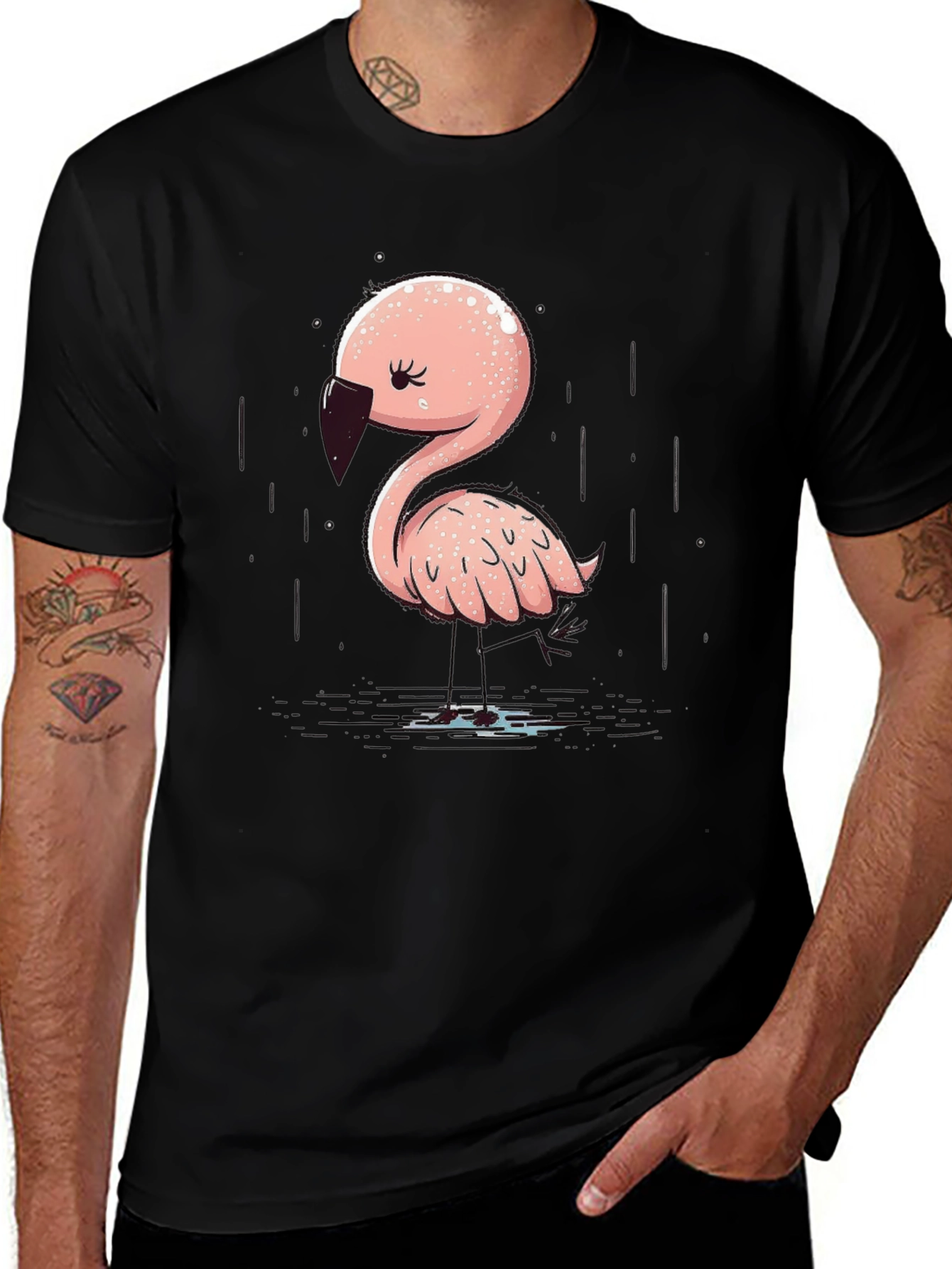 Cute Flamingo Graphic T-Shirt