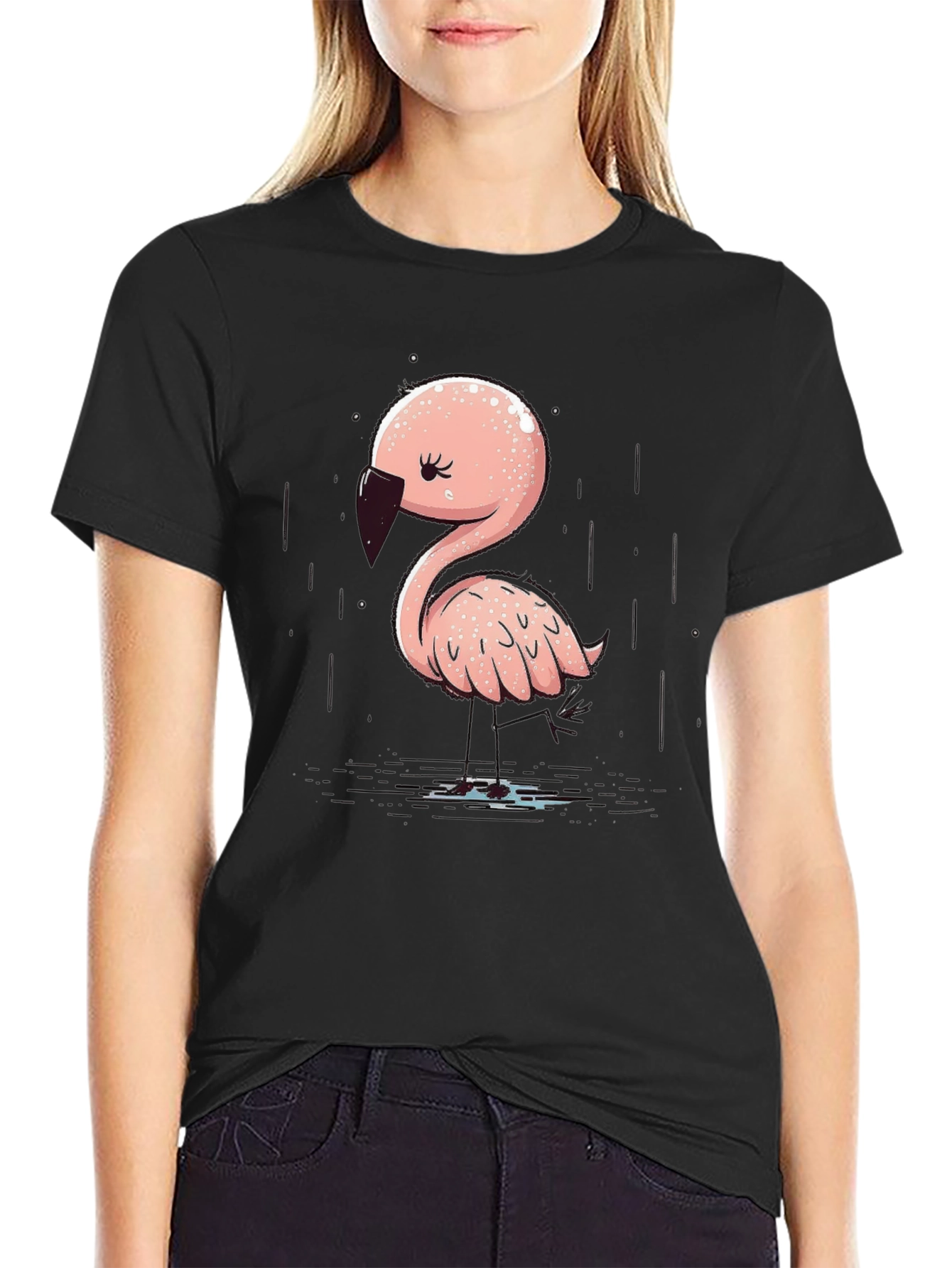 Cute Flamingo Graphic T-Shirt