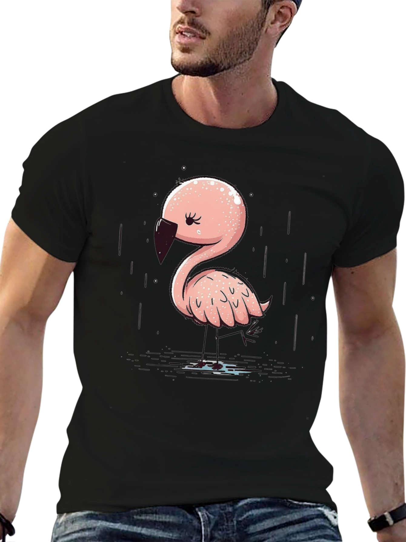 Cute Flamingo Graphic T-Shirt