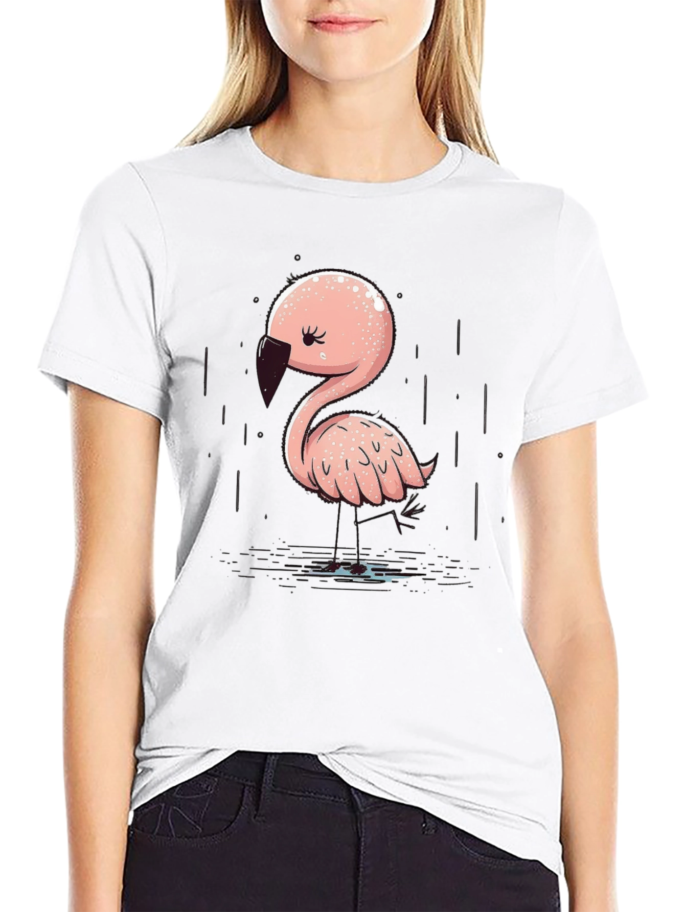 Cute Flamingo Graphic T-Shirt