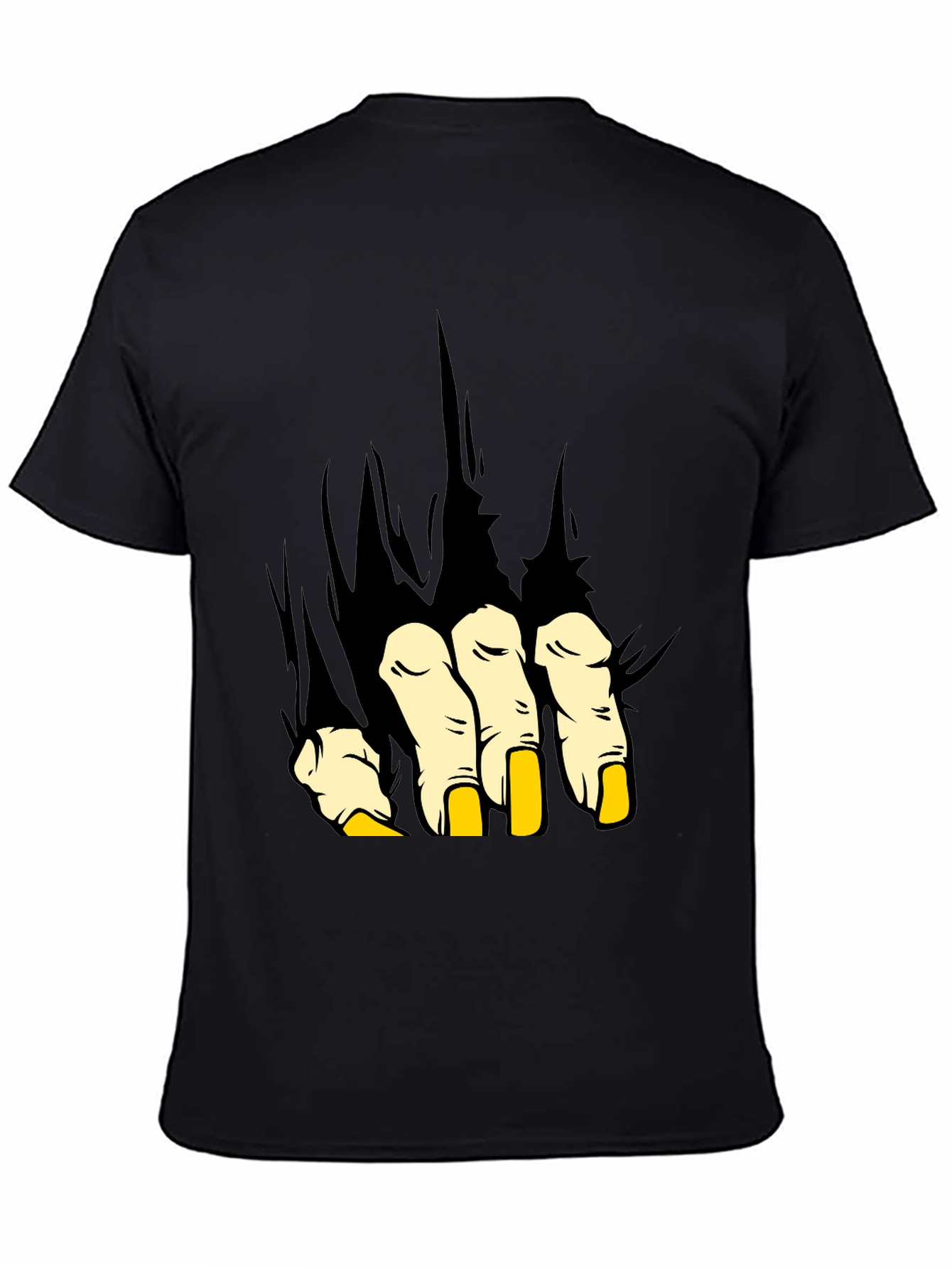 Monster Hand Graphic Print Black T-Shirt