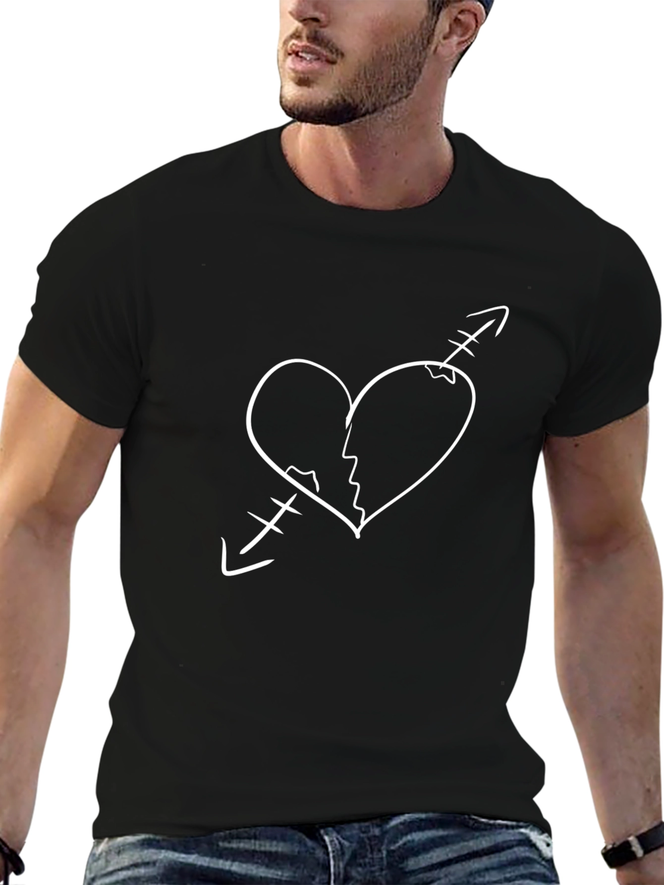 Broken Heart Arrow Tee - Unique Design