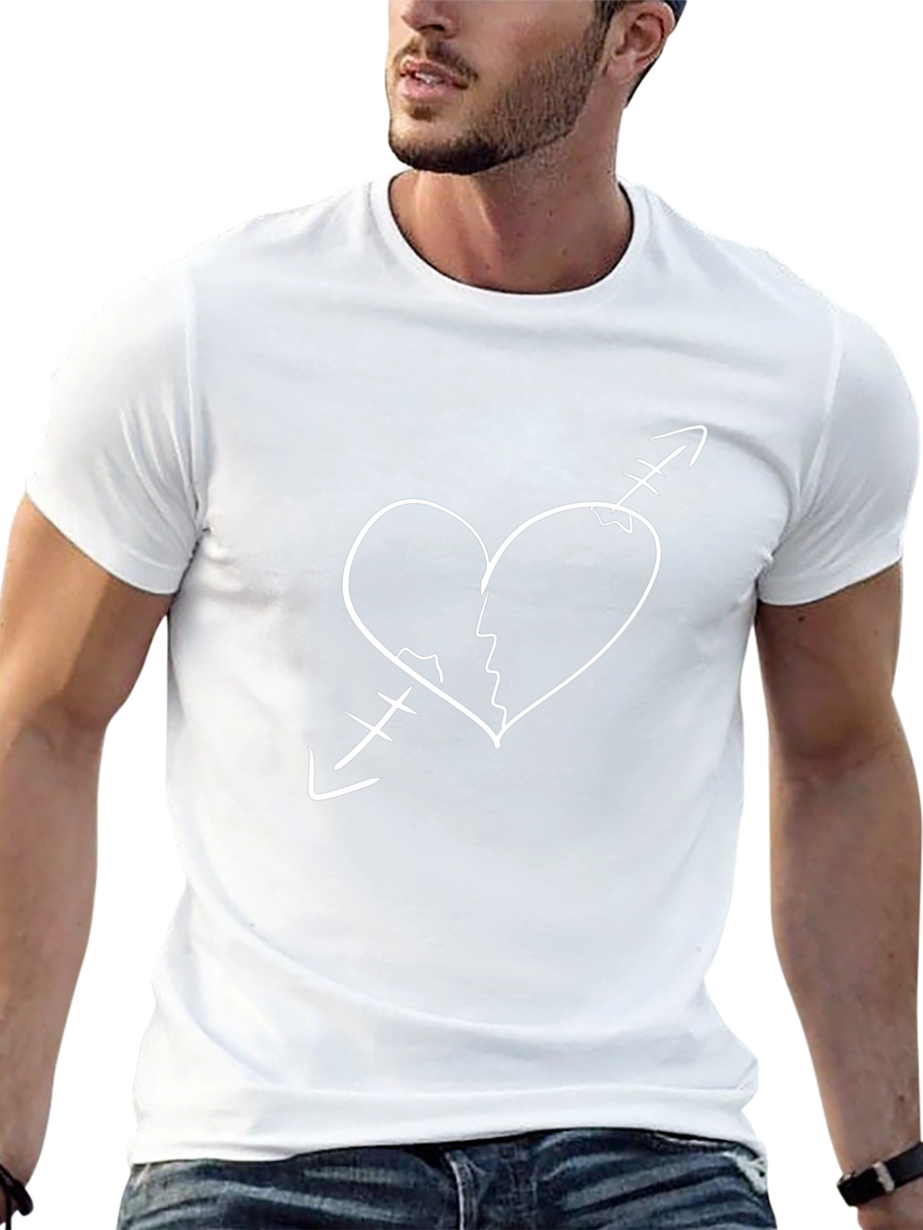 Broken Heart Arrow Tee - Unique Design