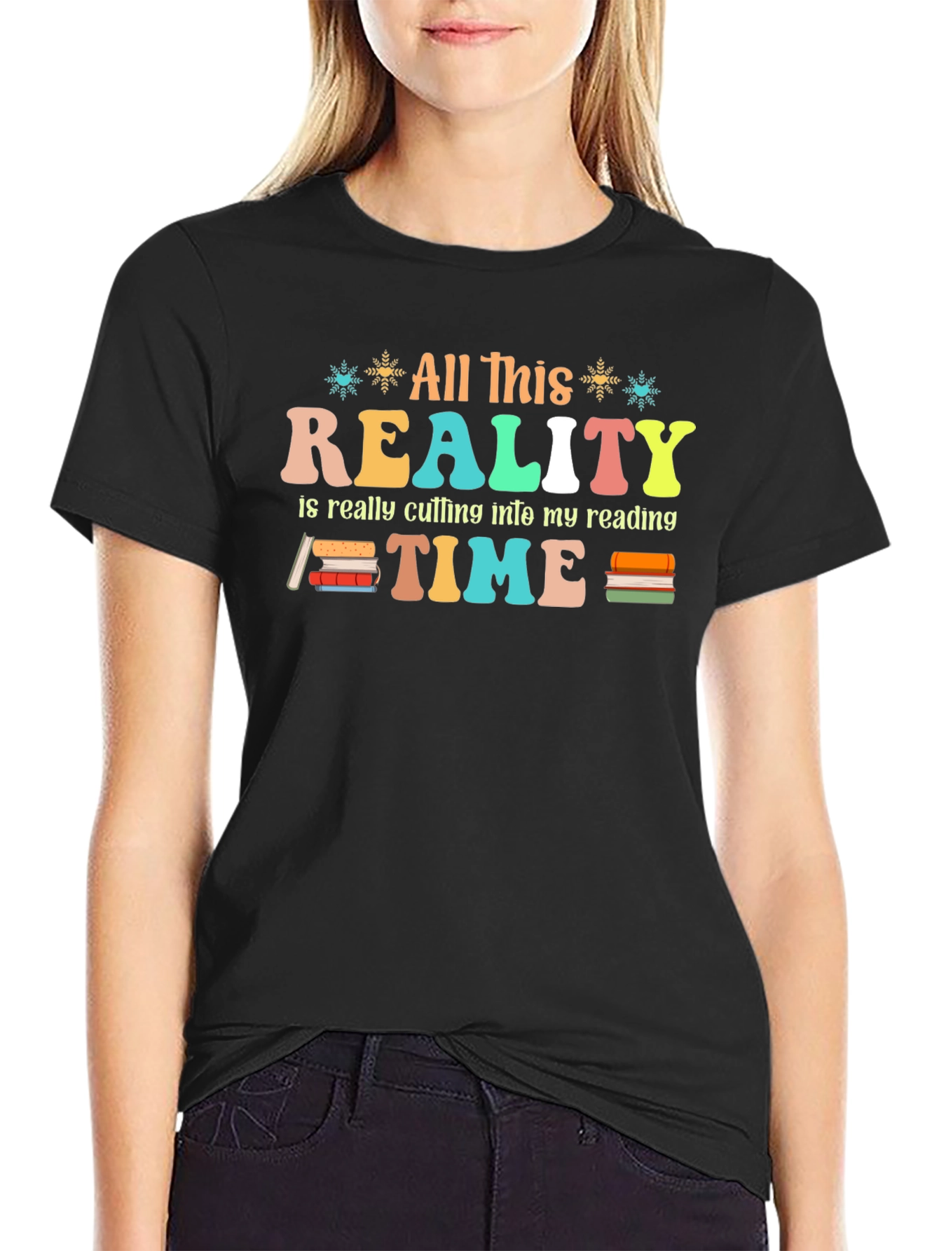 Retro Reality Reading Time Graphic T-Shirt