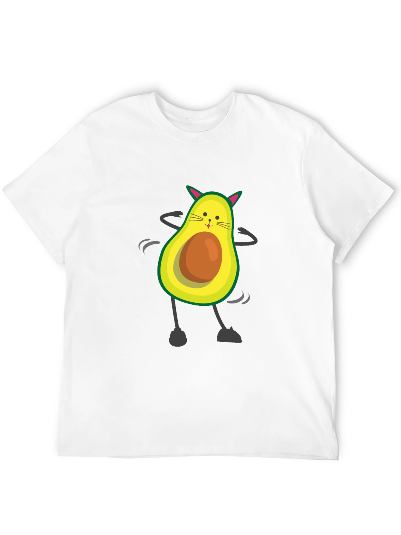 Funny Avocado Cat Graphic T-Shirt