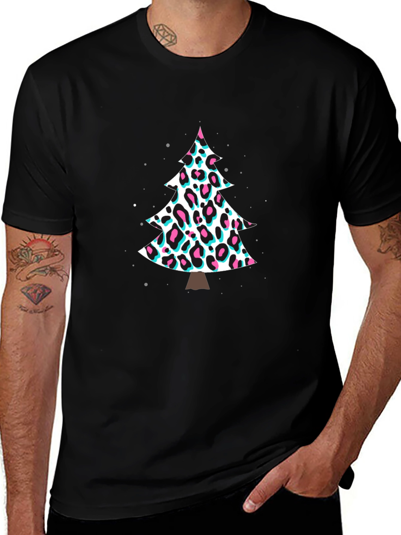 Leopard Print Christmas Tree T-Shirt